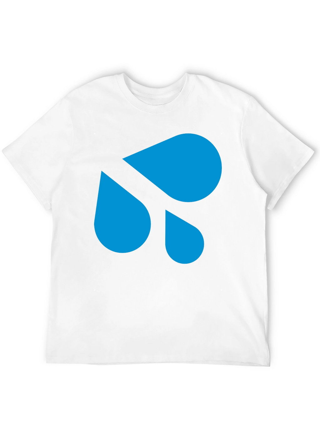 Modern Blue Droplet Design Black T-Shirt