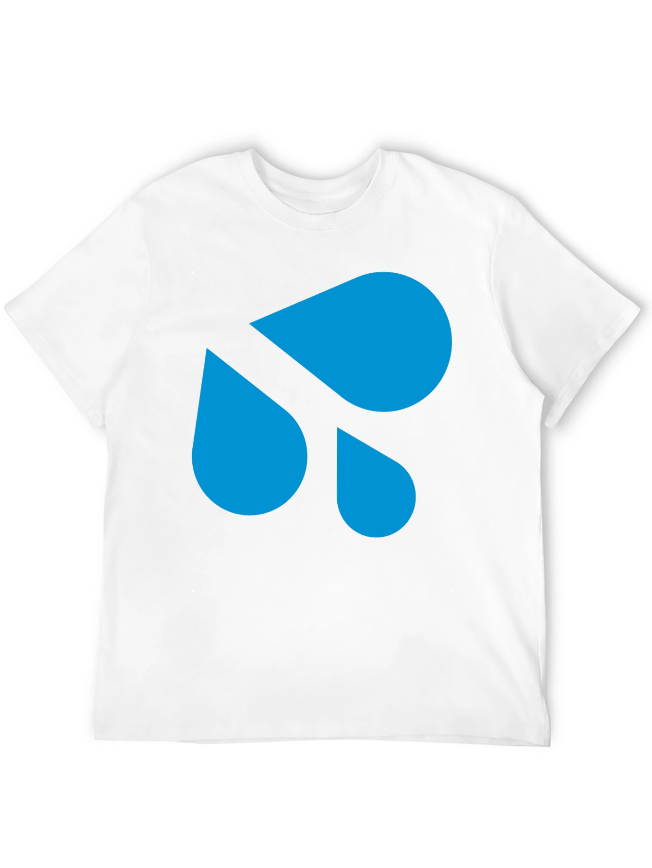 Modern Blue Droplet Design Black T-Shirt