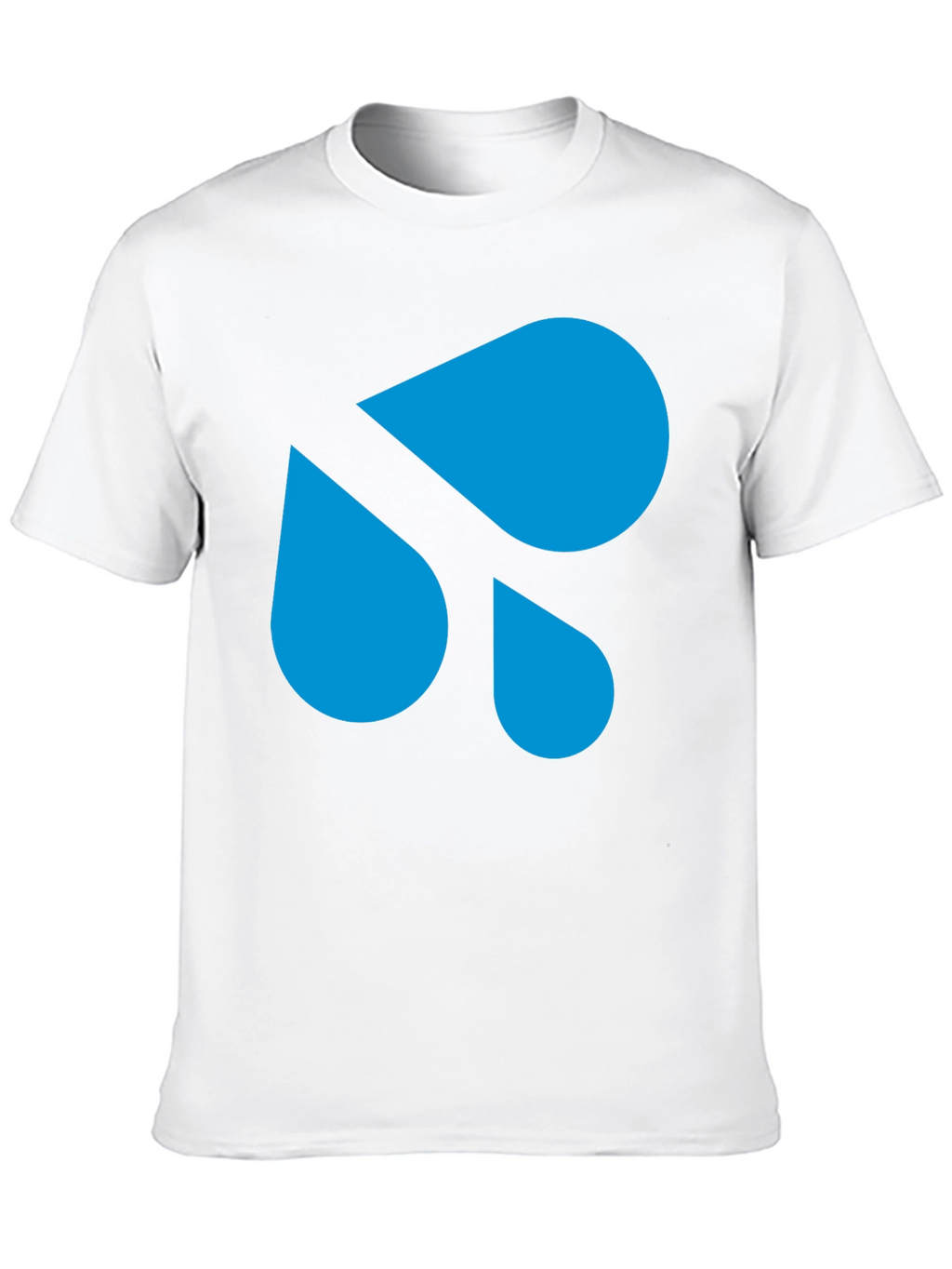 Modern Blue Droplet Design Black T-Shirt