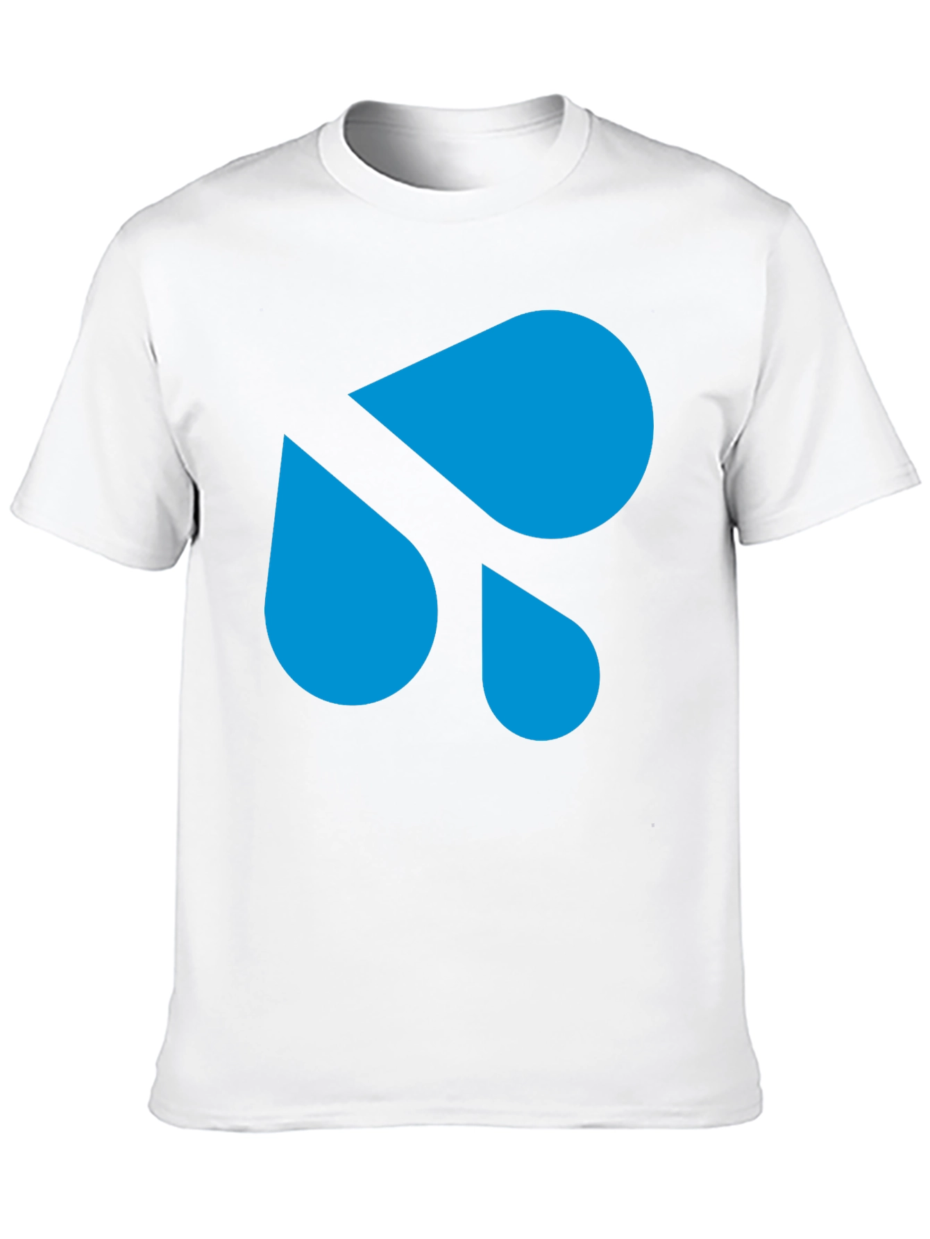 Modern Blue Droplet Design Black T-Shirt