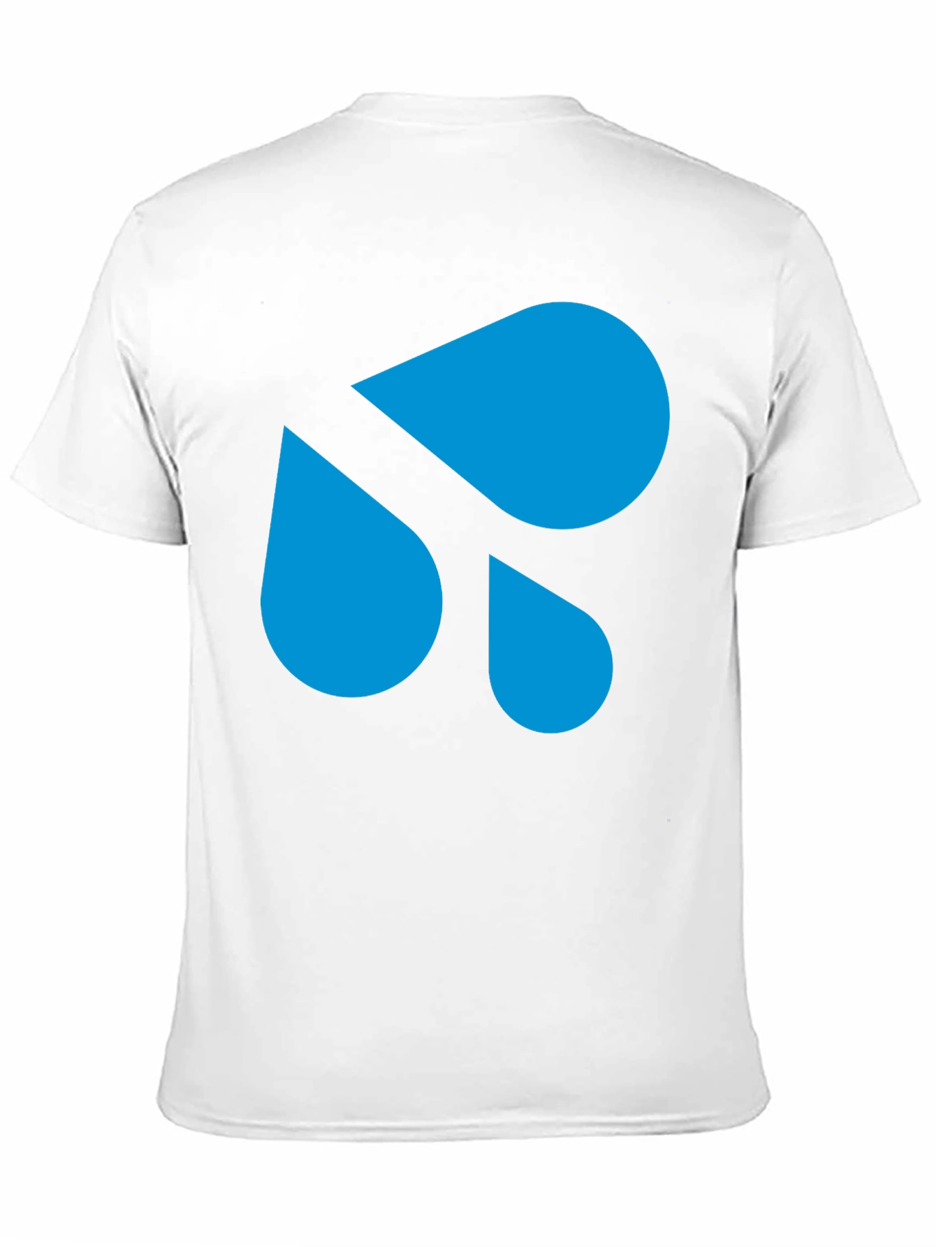 Modern Blue Droplet Design Black T-Shirt