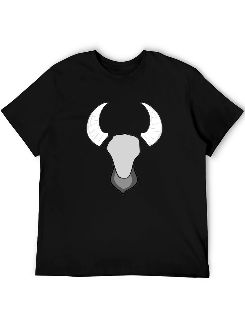 Bull Skull Graphic Tee - Black Cotton T-Shirt