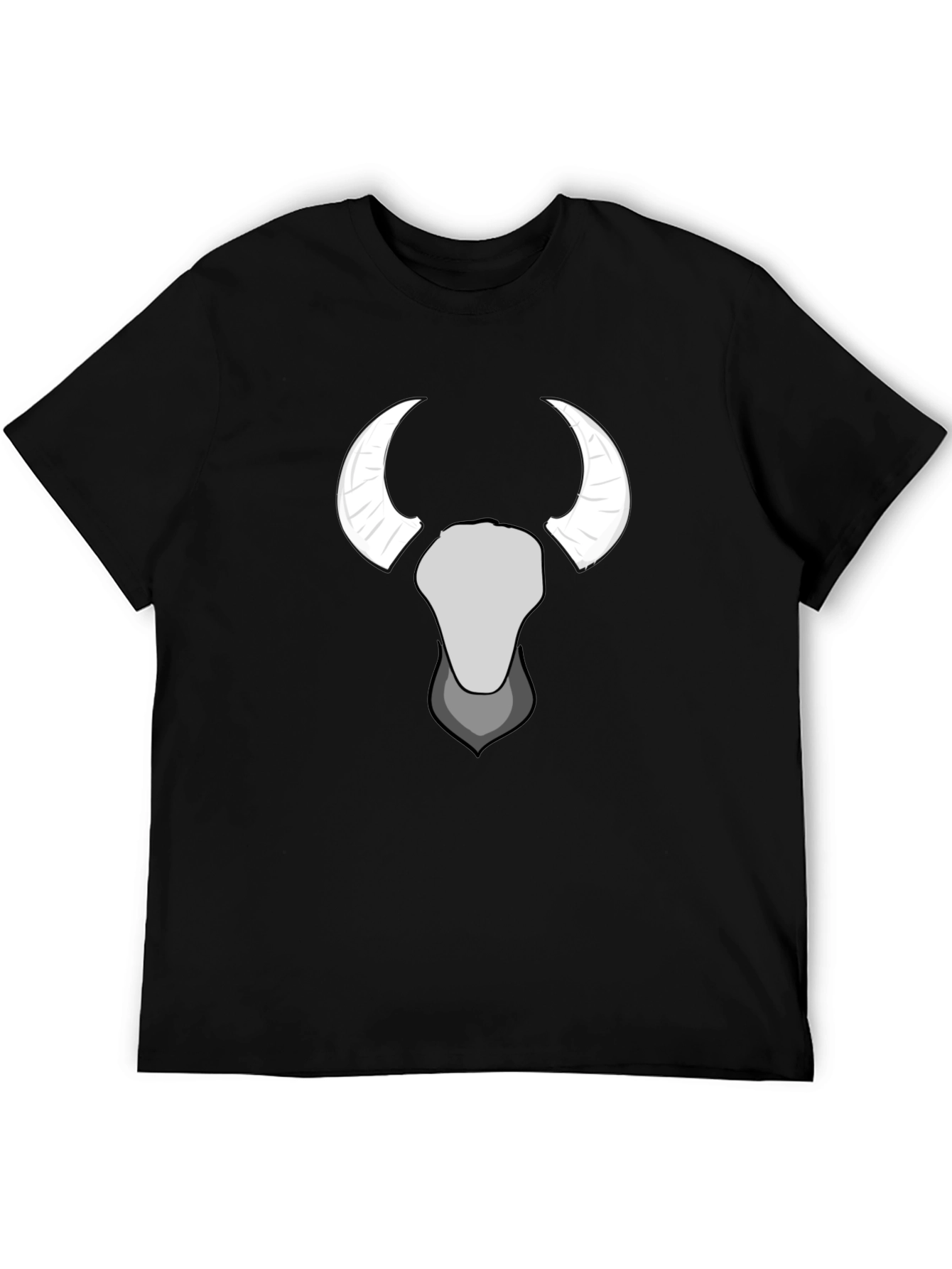 Bull Skull Graphic Tee - Black Cotton T-Shirt