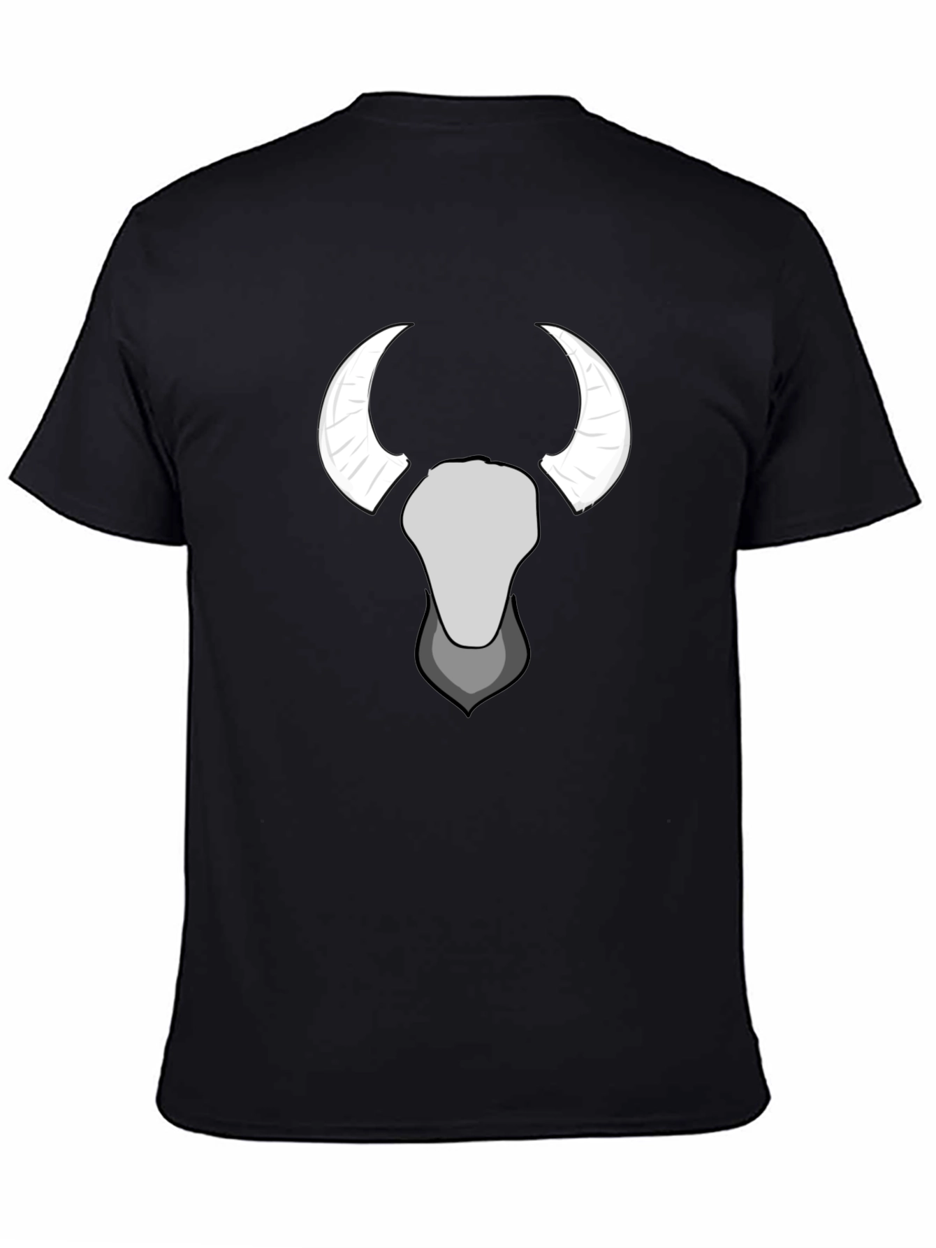 Bull Skull Graphic Tee - Black Cotton T-Shirt