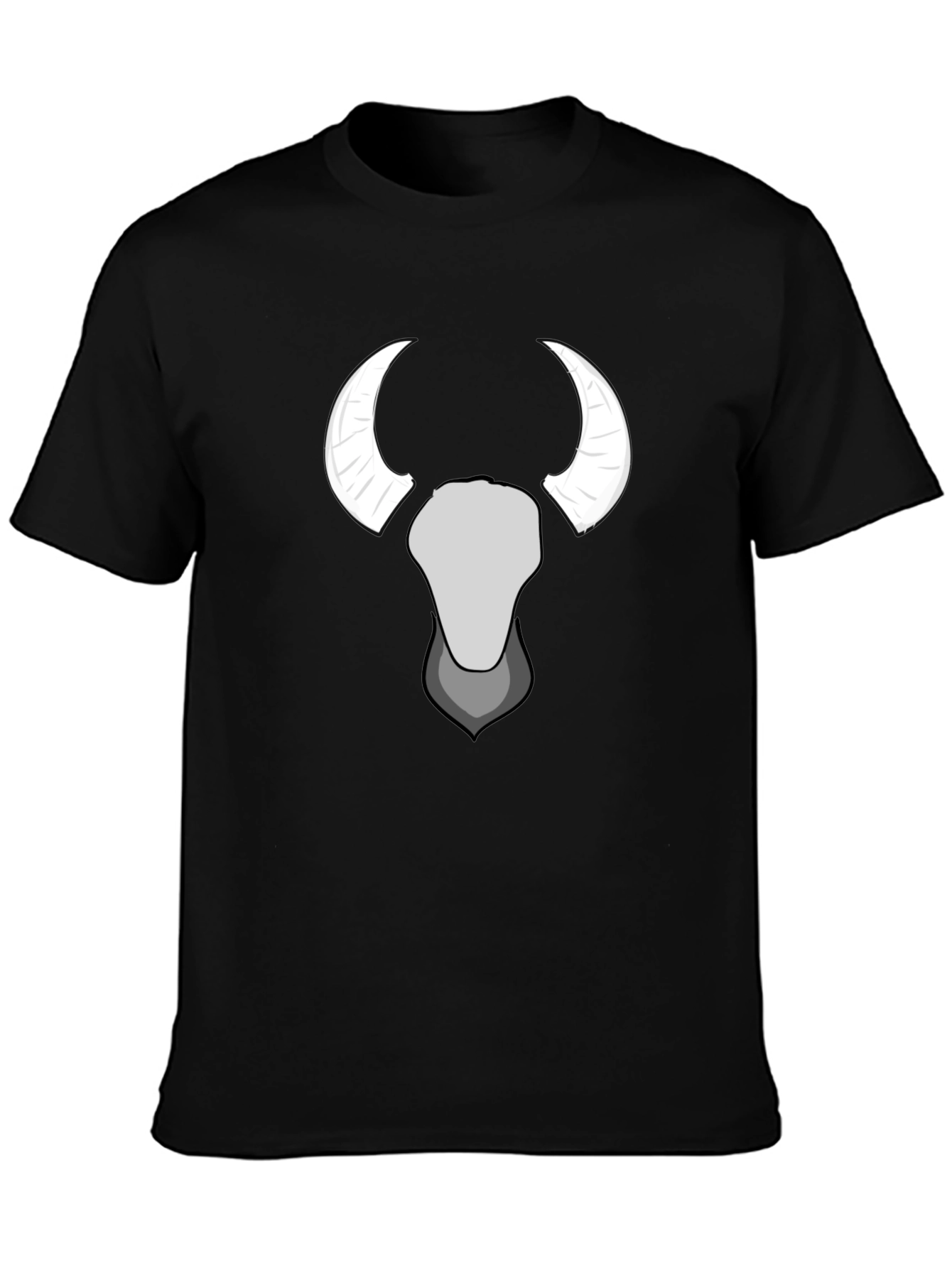 Bull Skull Graphic Tee - Black Cotton T-Shirt