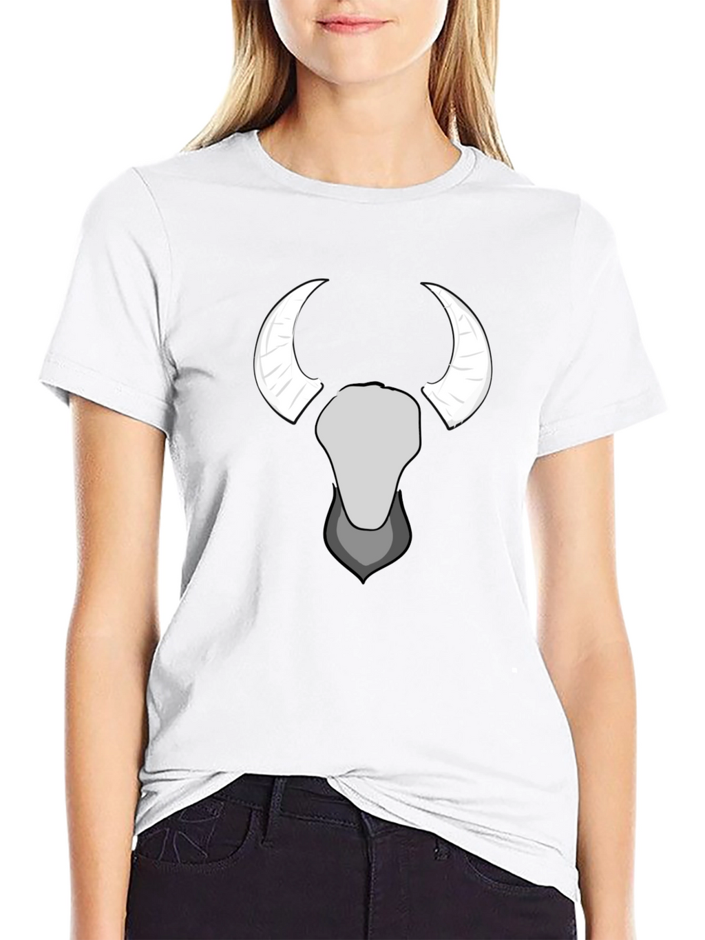 Bull Skull Graphic Tee - Black Cotton T-Shirt
