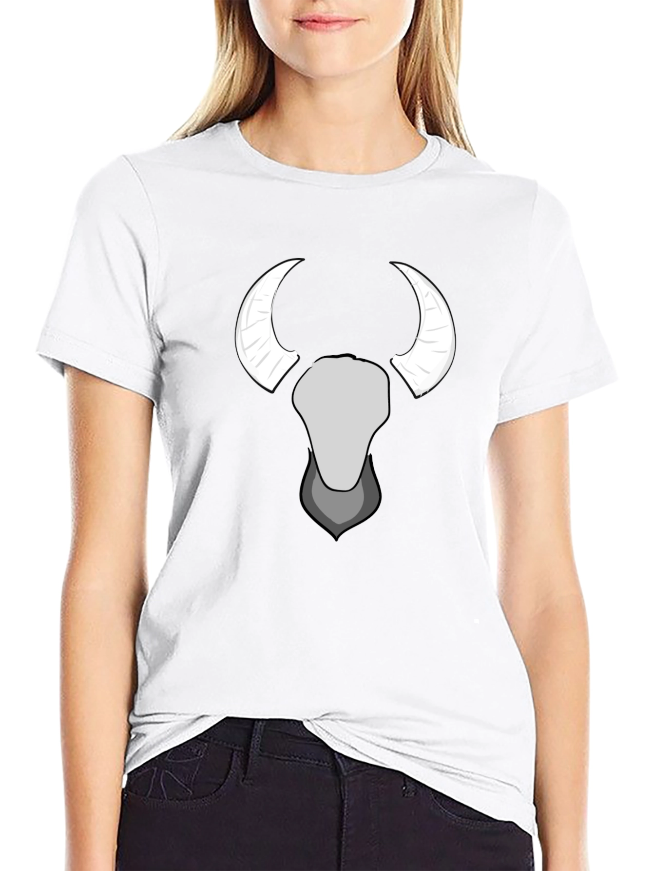 Bull Skull Graphic Tee - Black Cotton T-Shirt
