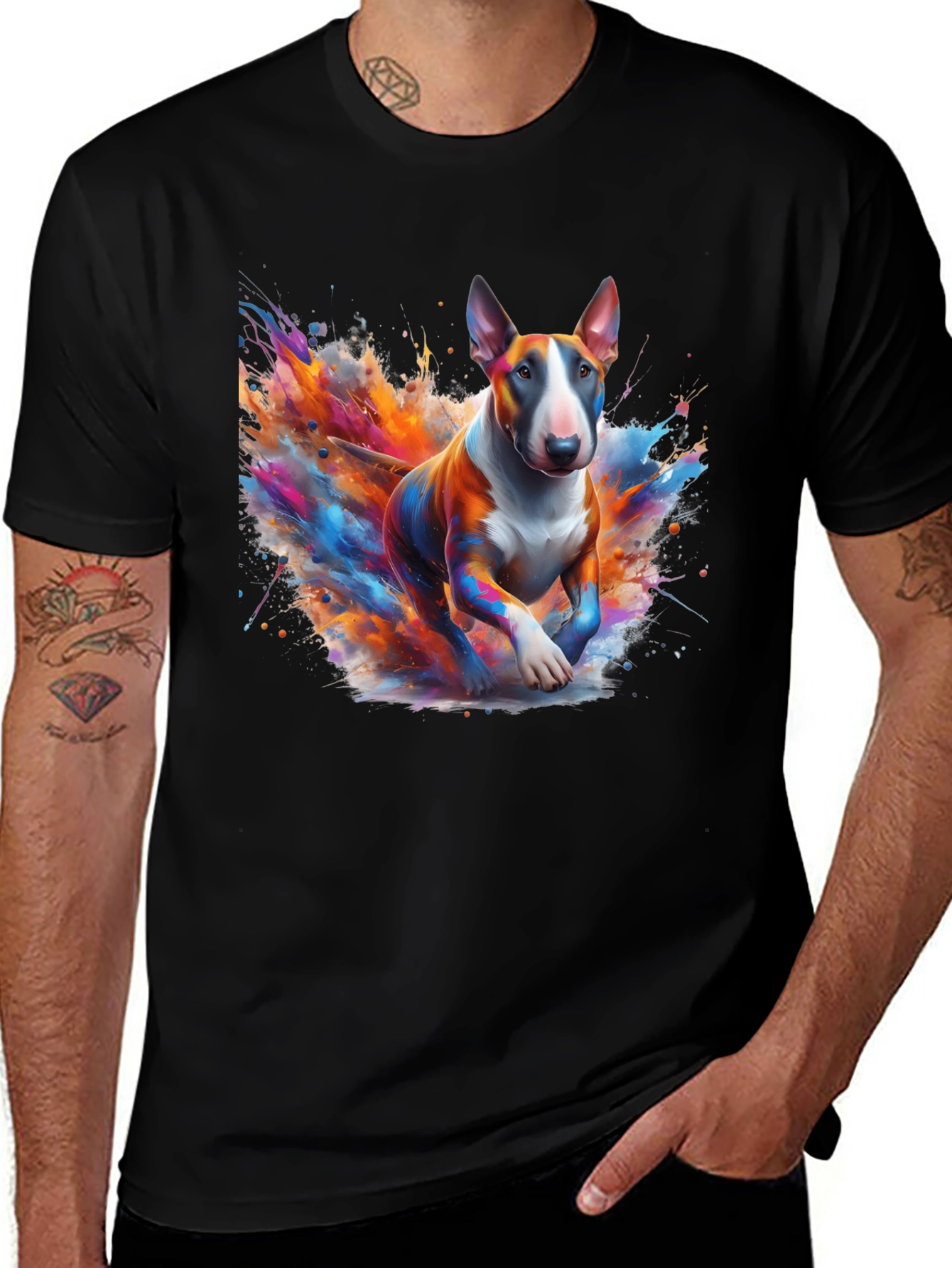 Colorful Bull Terrier Art T-Shirt