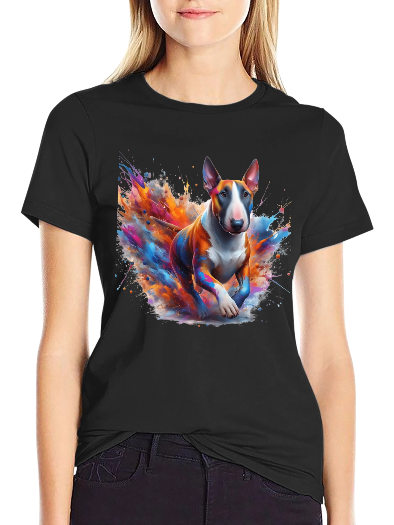 Colorful Bull Terrier Art T-Shirt