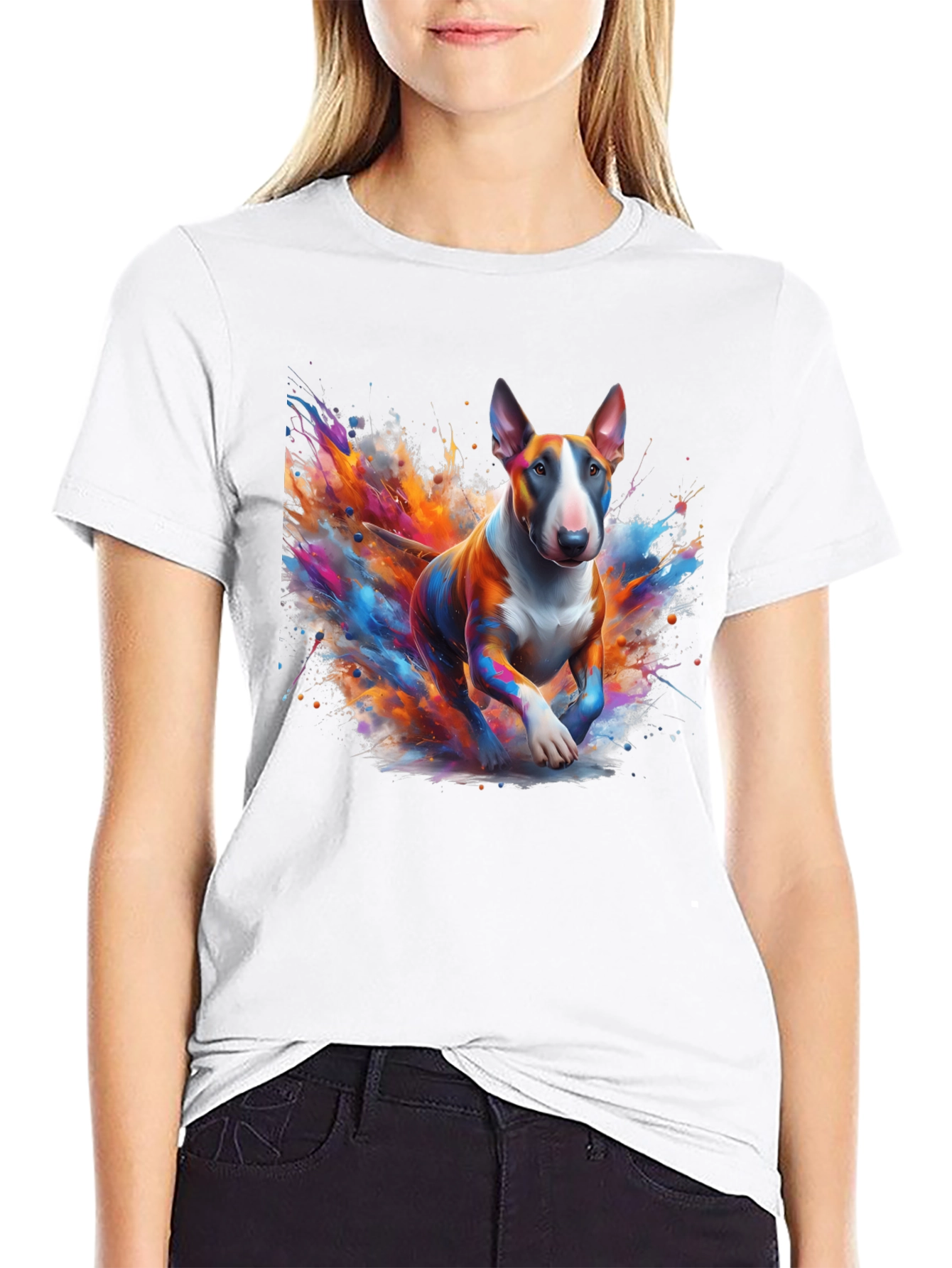 Colorful Bull Terrier Art T-Shirt
