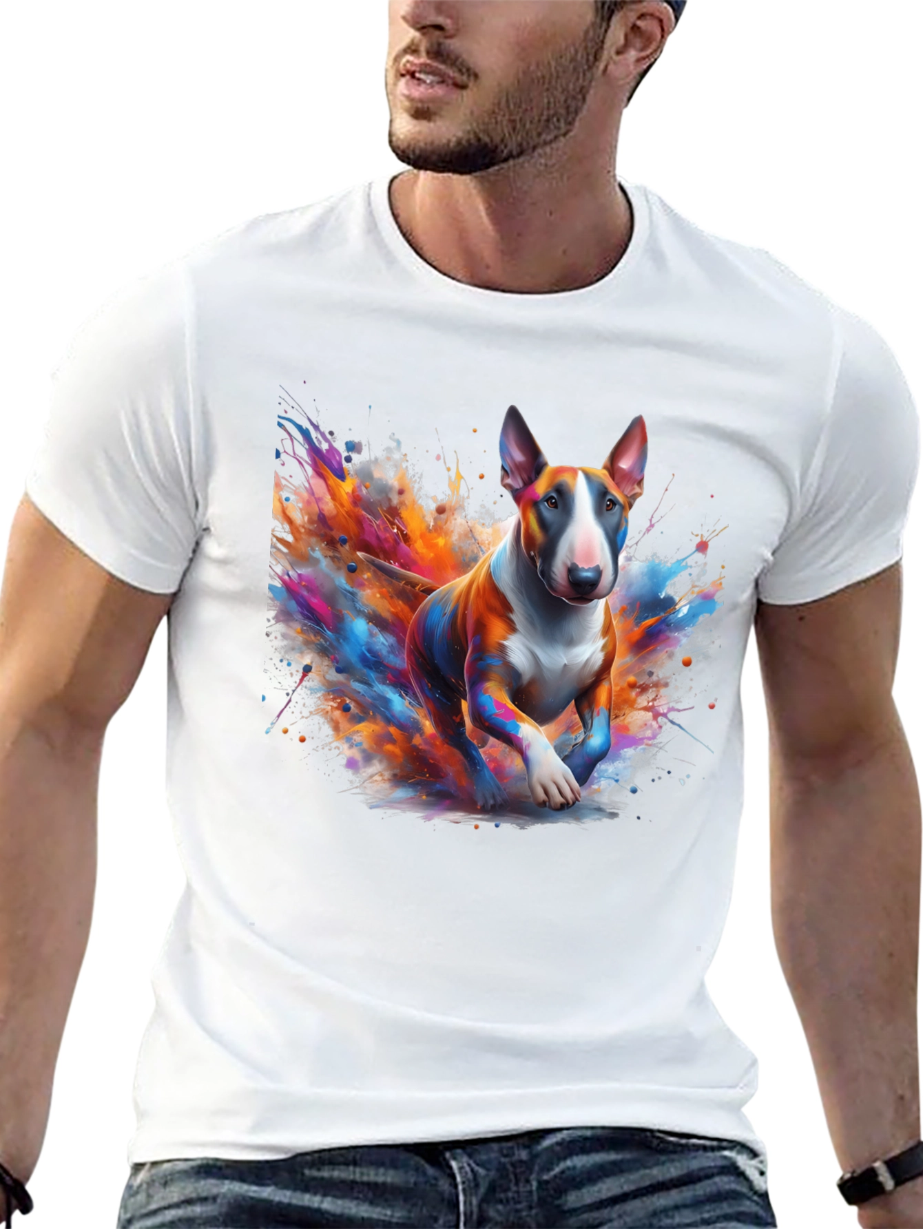 Colorful Bull Terrier Art T-Shirt