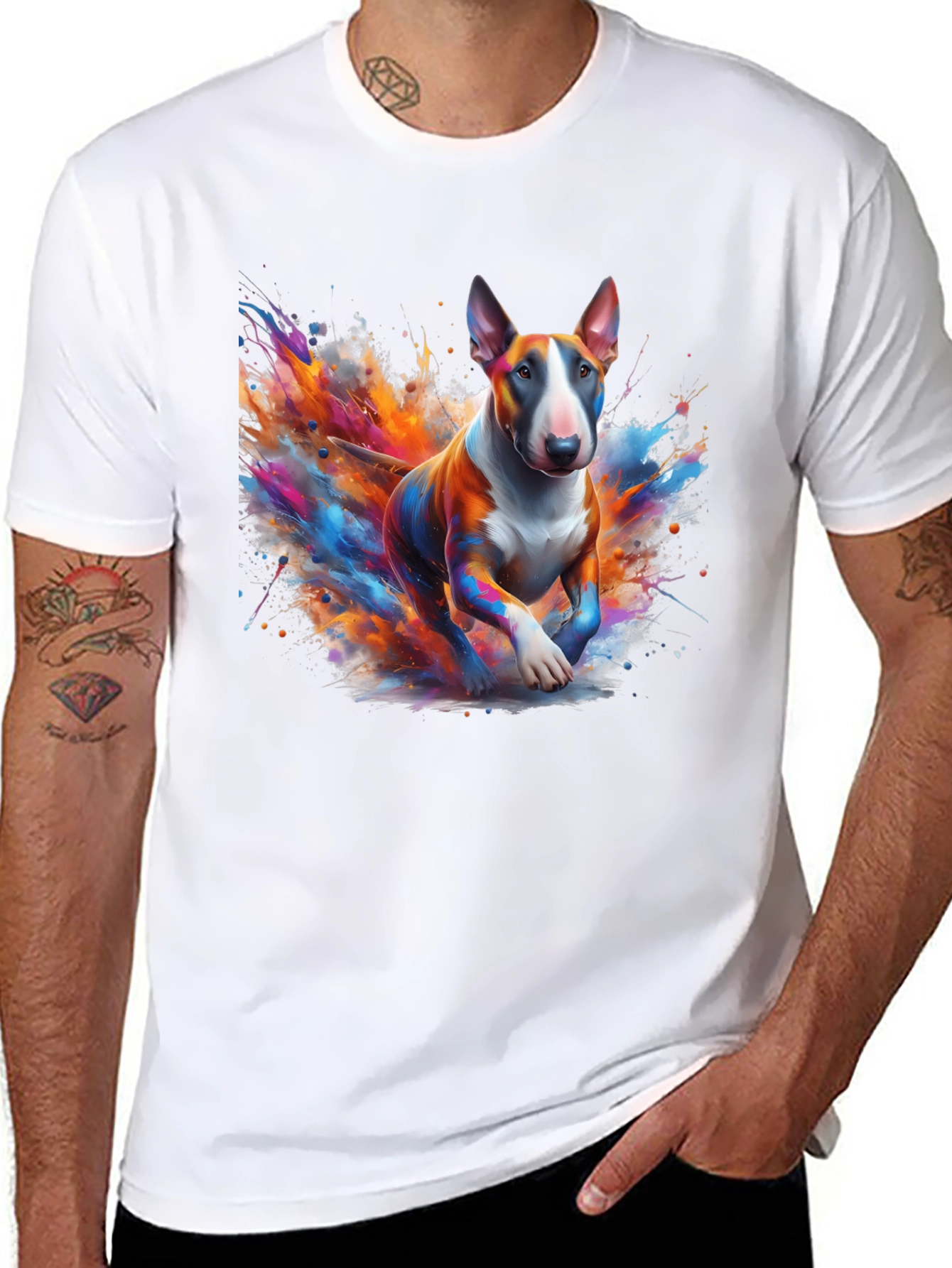 Colorful Bull Terrier Art T-Shirt