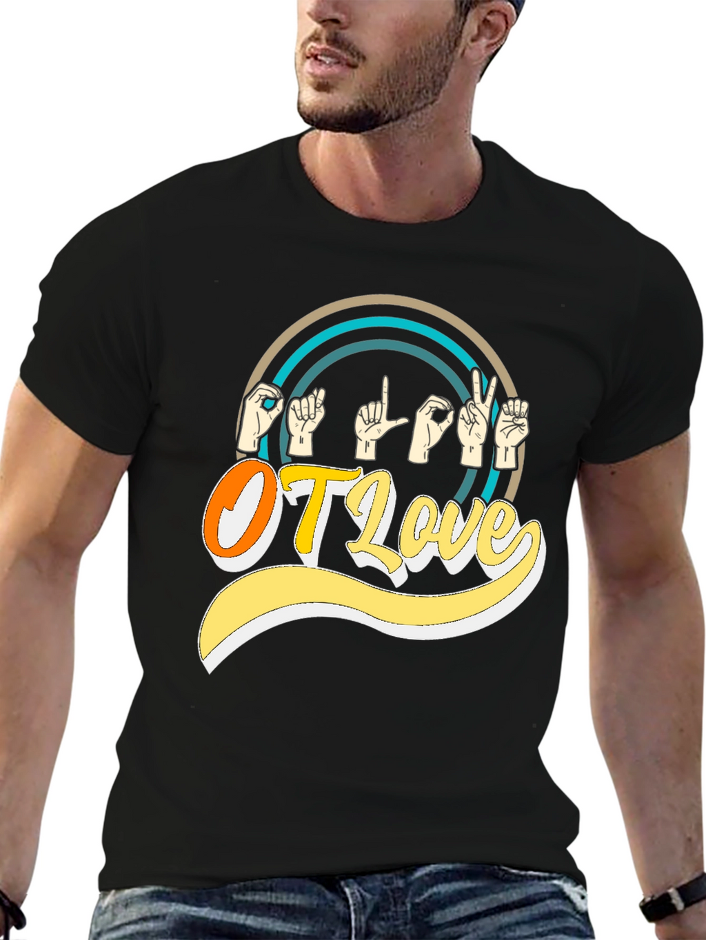 OT Love Sign Language Graphic T-Shirt