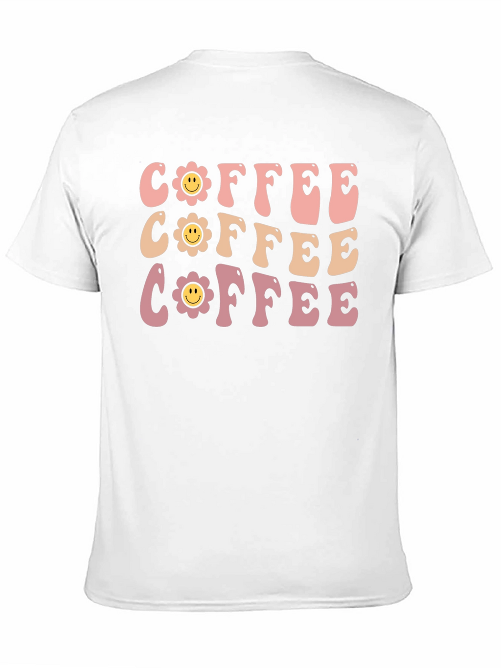 Retro Coffee Graphic Tee - Flower Power Design