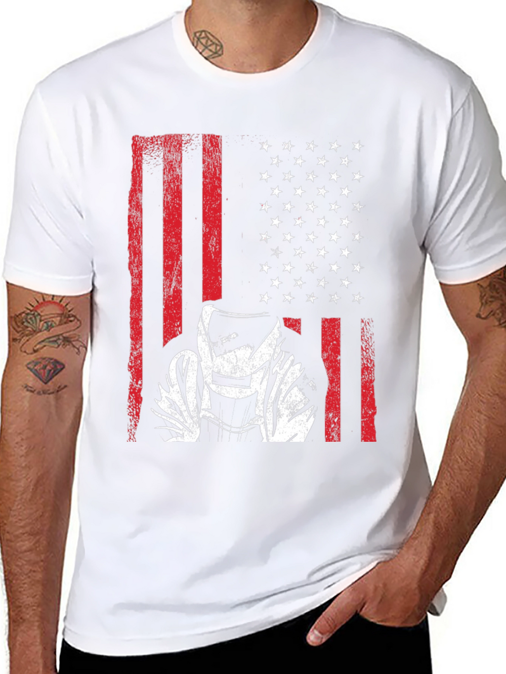 Welder American Flag Graphic T-Shirt
