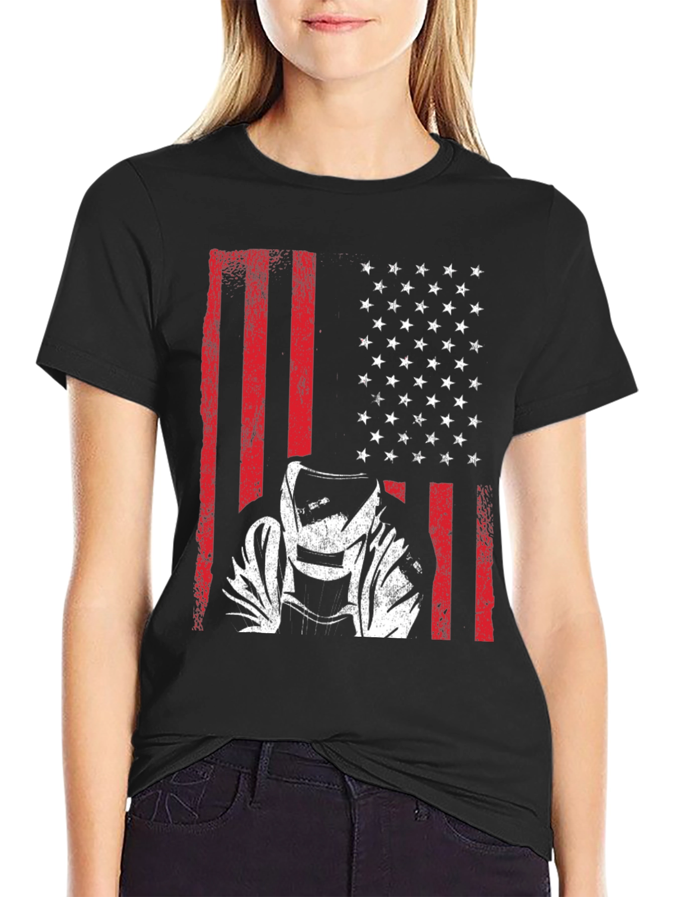 Welder American Flag Graphic T-Shirt
