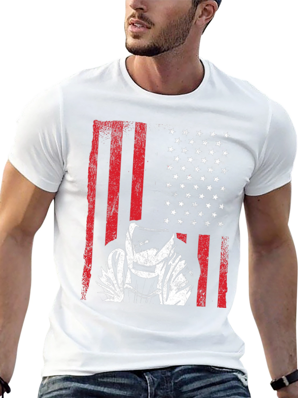 Welder American Flag Graphic T-Shirt