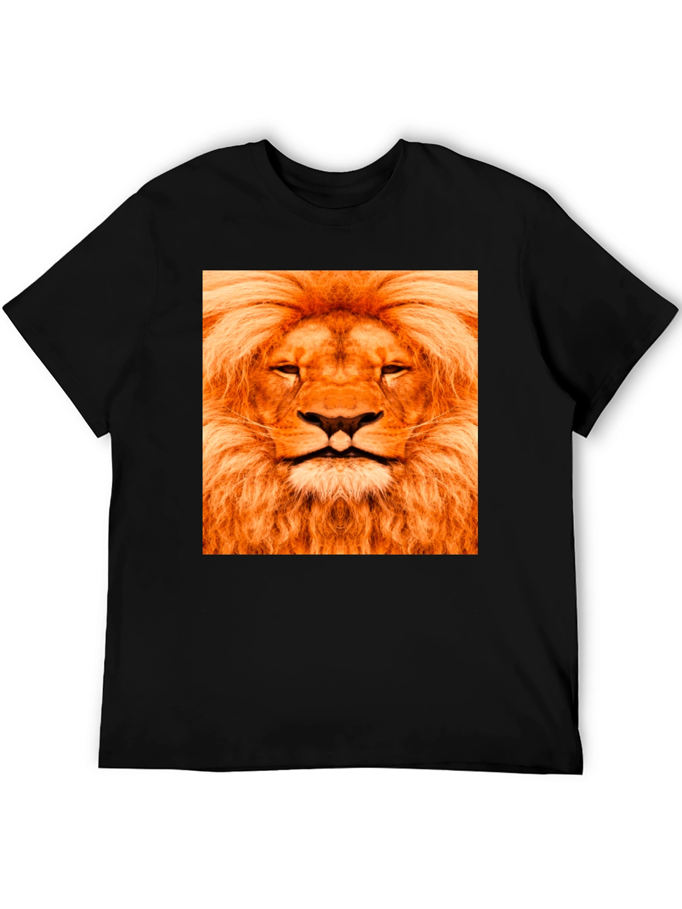 Lion Face Graphic Black T-Shirt
