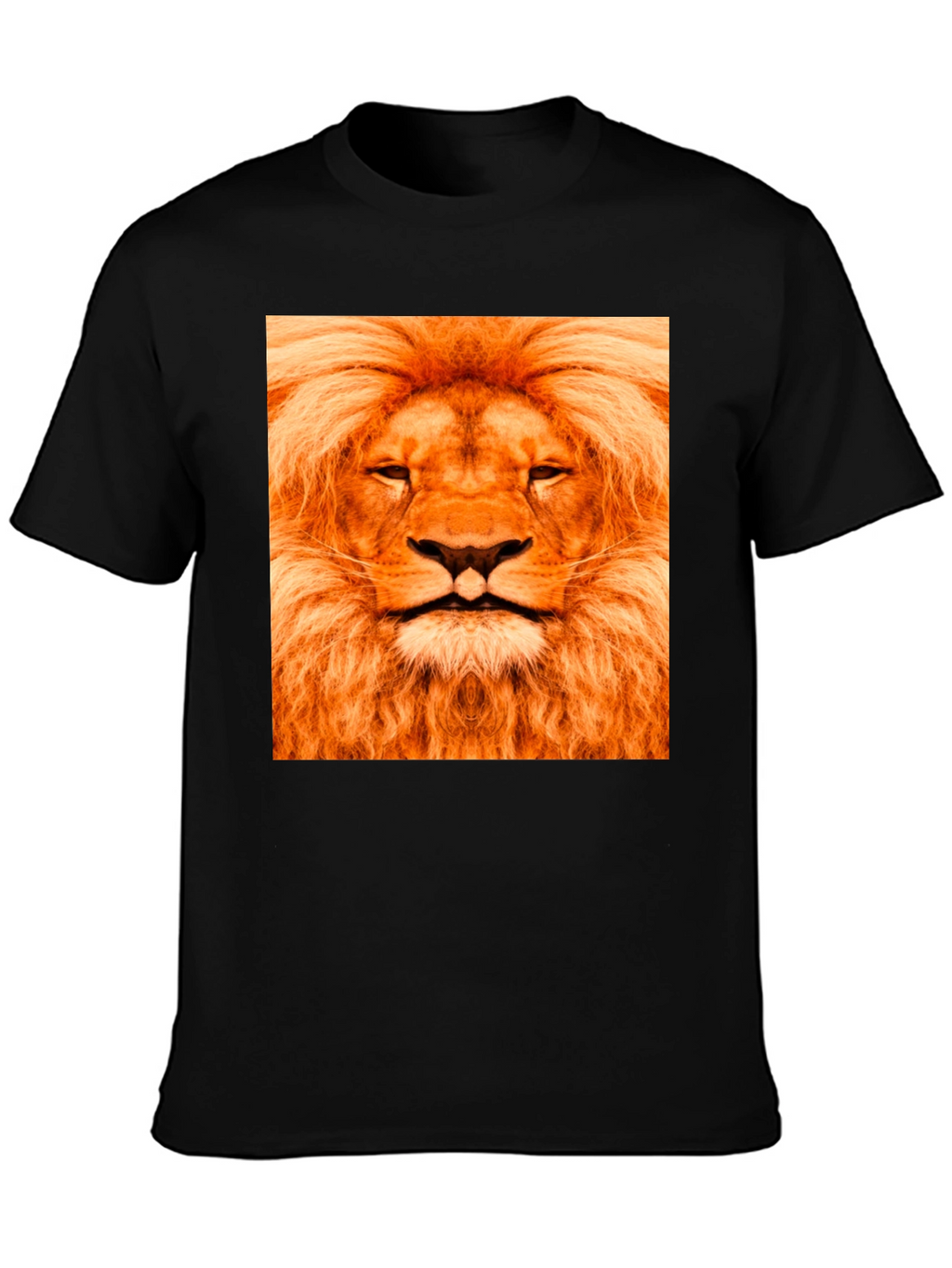 Lion Face Graphic Black T-Shirt