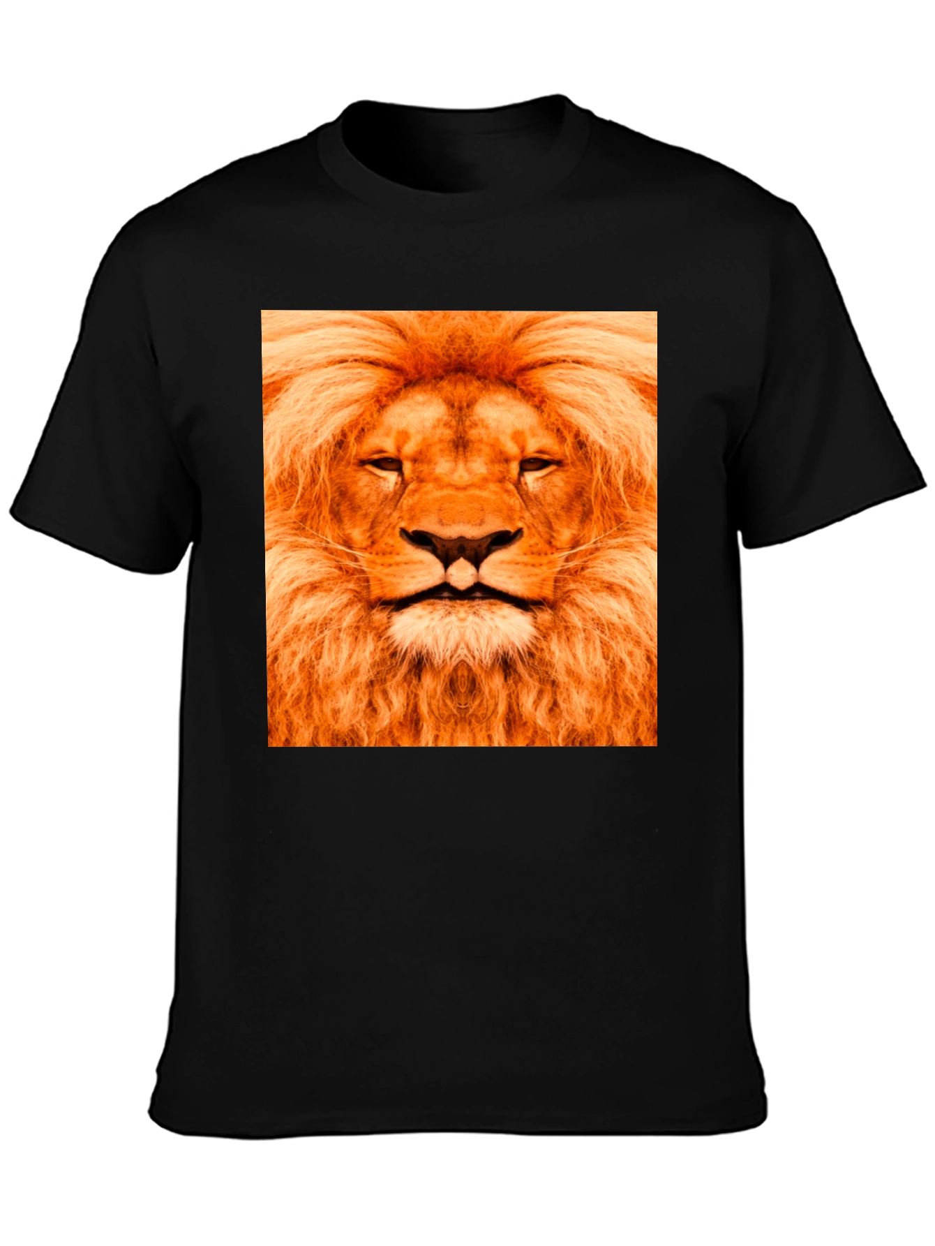 Lion Face Graphic Black T-Shirt