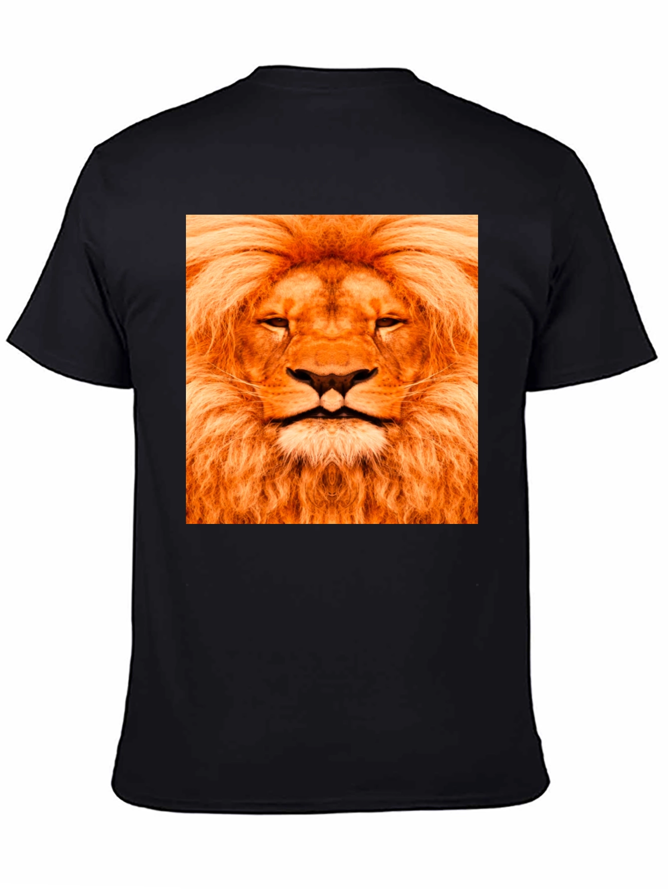 Lion Face Graphic Black T-Shirt
