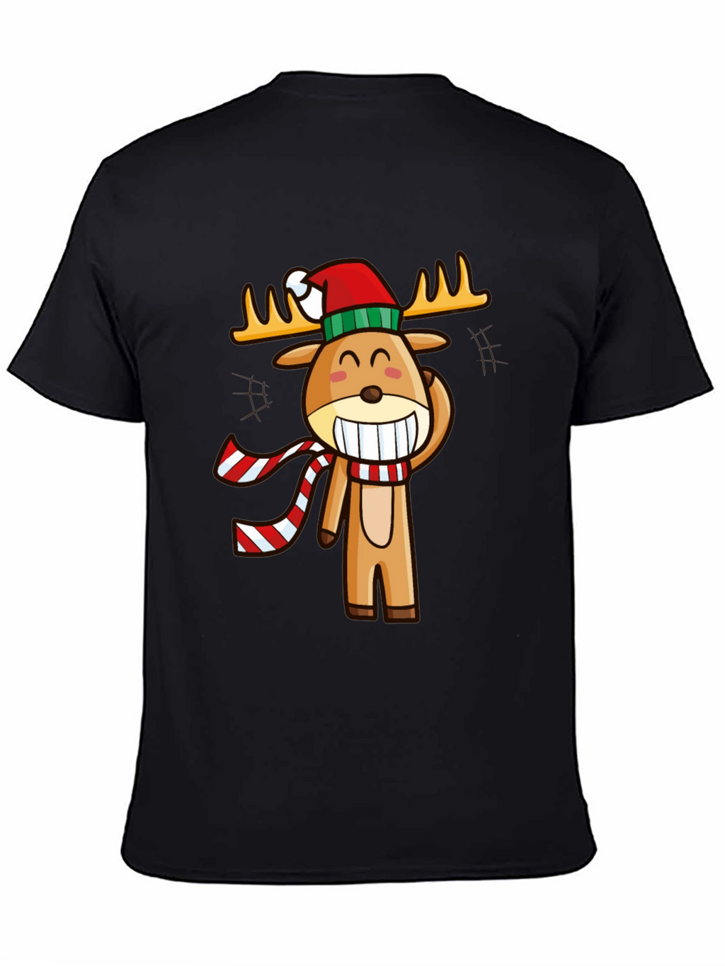 Festive Reindeer Graphic Tee - Holiday Cheer