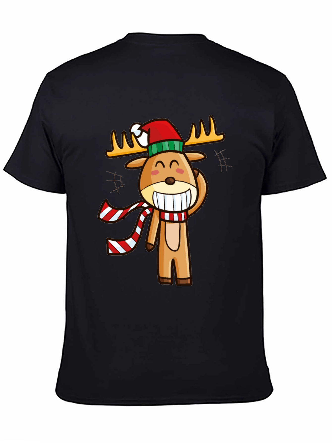 Festive Reindeer Graphic Tee - Holiday Cheer
