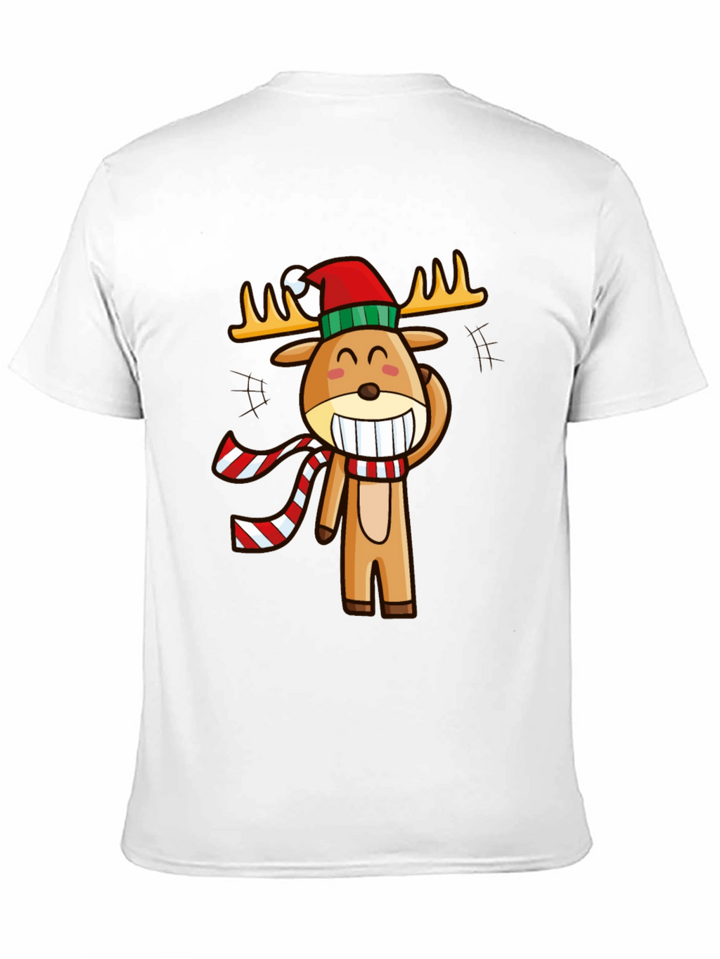 Festive Reindeer Graphic Tee - Holiday Cheer