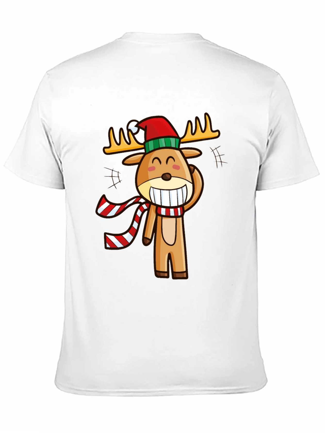 Festive Reindeer Graphic Tee - Holiday Cheer