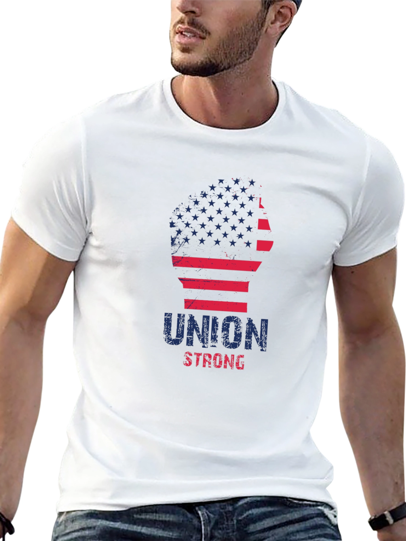 Union Strong USA Flag Graphic T-Shirt
