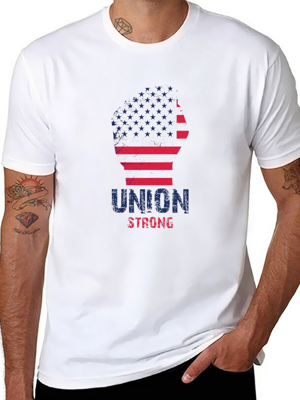 Union Strong USA Flag Graphic T-Shirt
