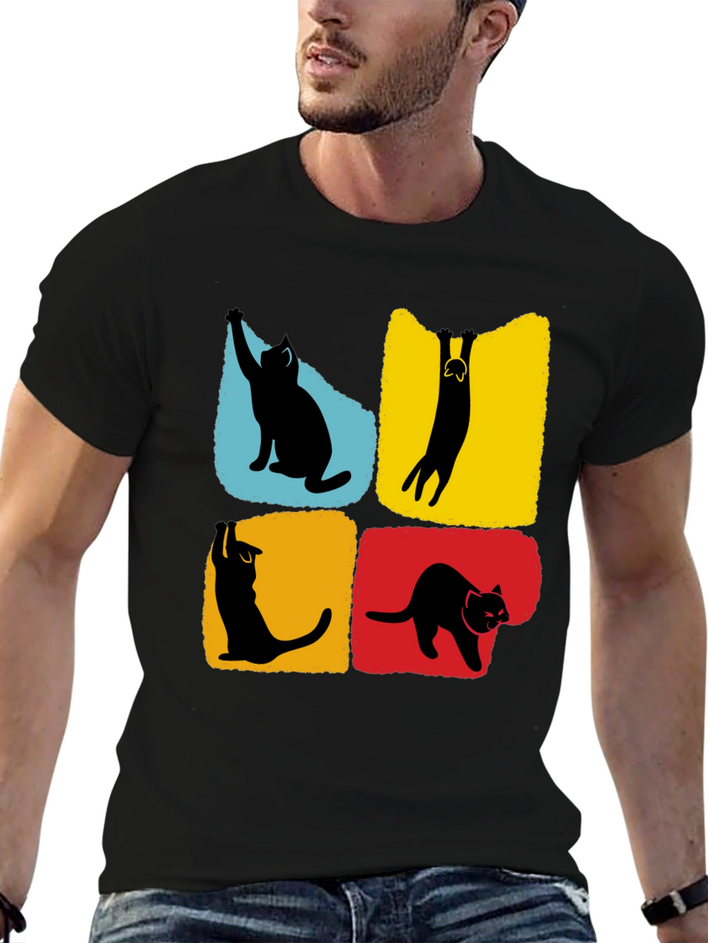 Cat Silhouettes T-Shirt - Unique Graphic Tee