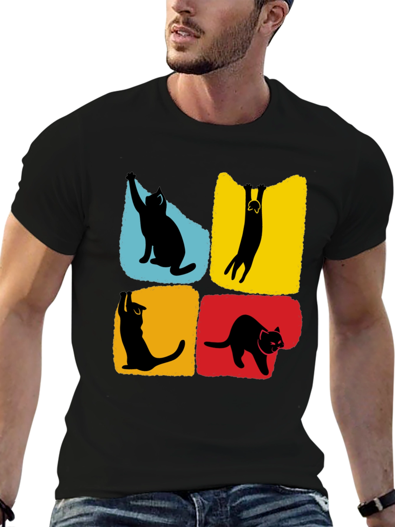 Cat Silhouettes T-Shirt - Unique Graphic Tee