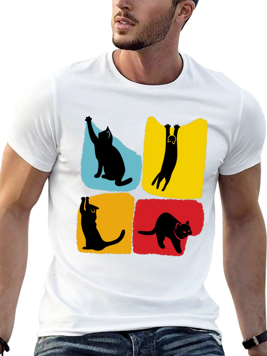 Cat Silhouettes T-Shirt - Unique Graphic Tee