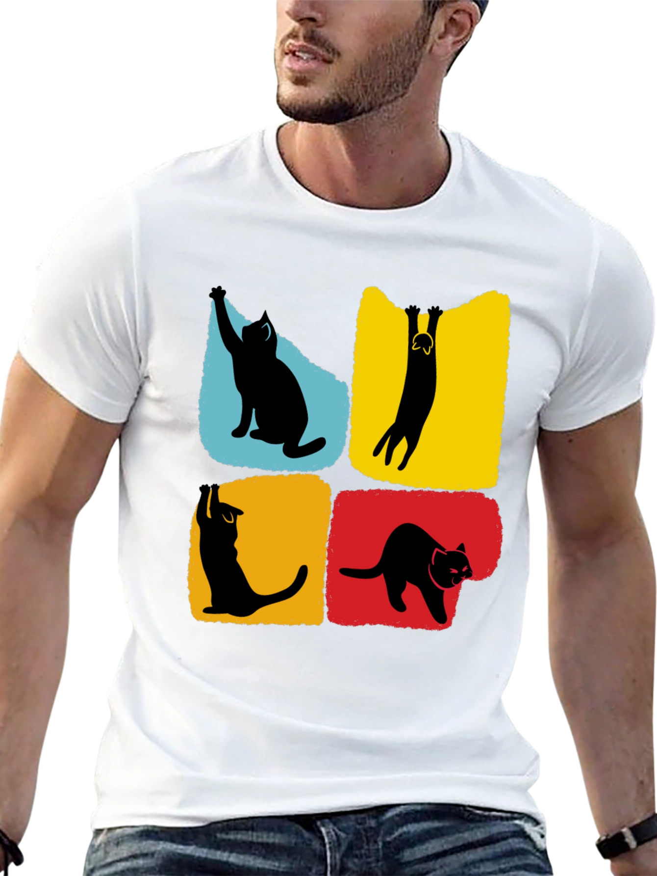 Cat Silhouettes T-Shirt - Unique Graphic Tee