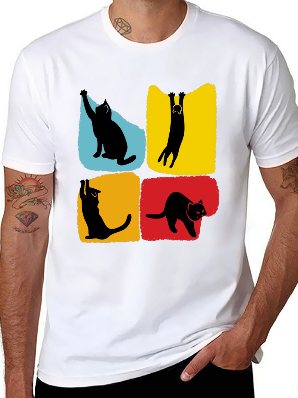 Cat Silhouettes T-Shirt - Unique Graphic Tee