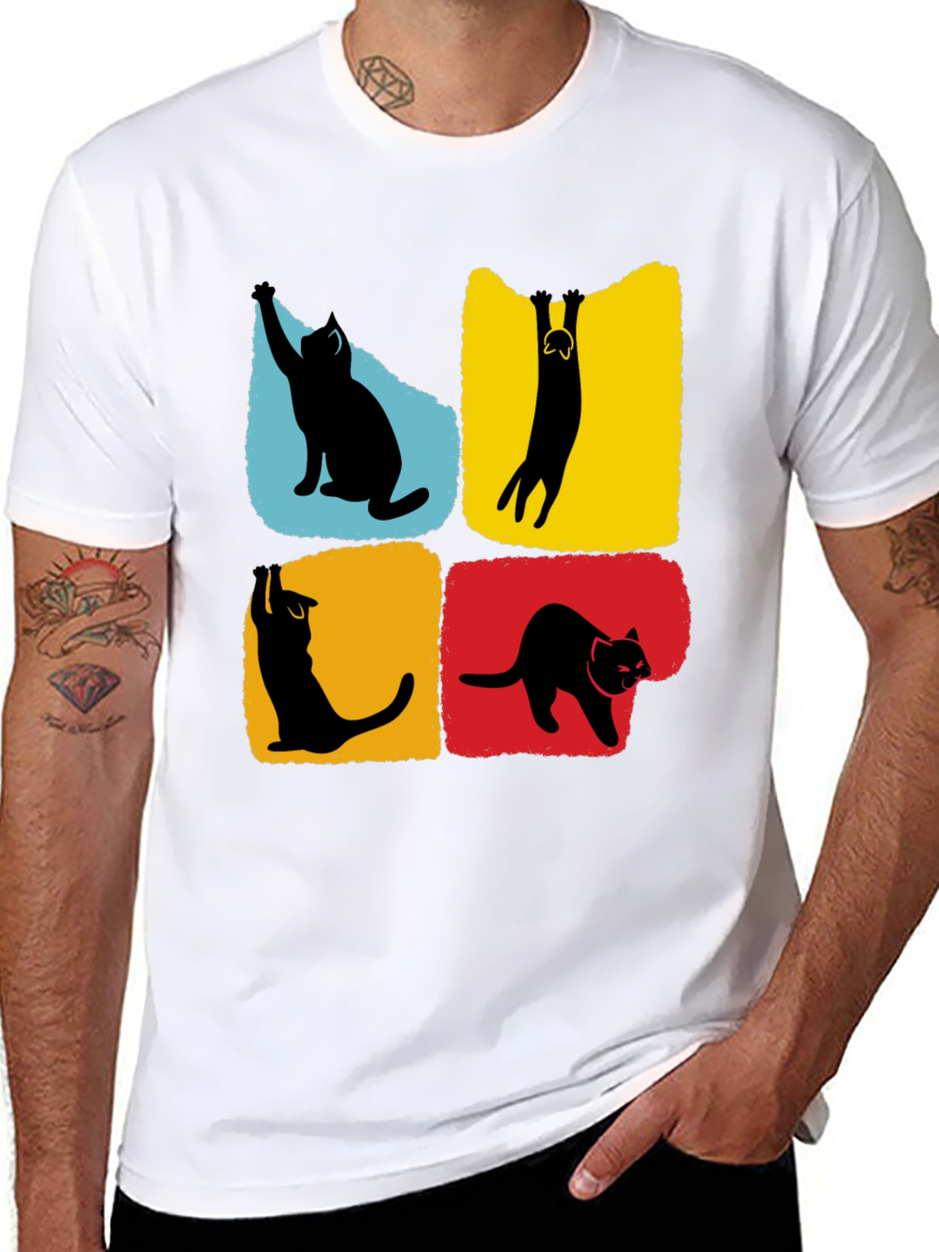 Cat Silhouettes T-Shirt - Unique Graphic Tee