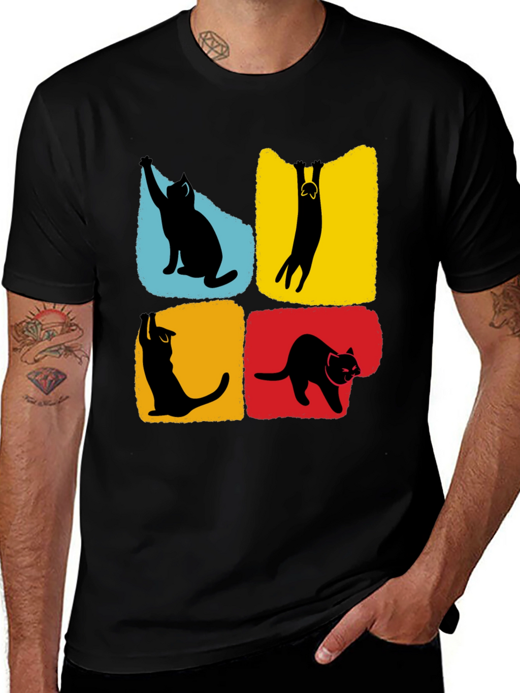Cat Silhouettes T-Shirt - Unique Graphic Tee
