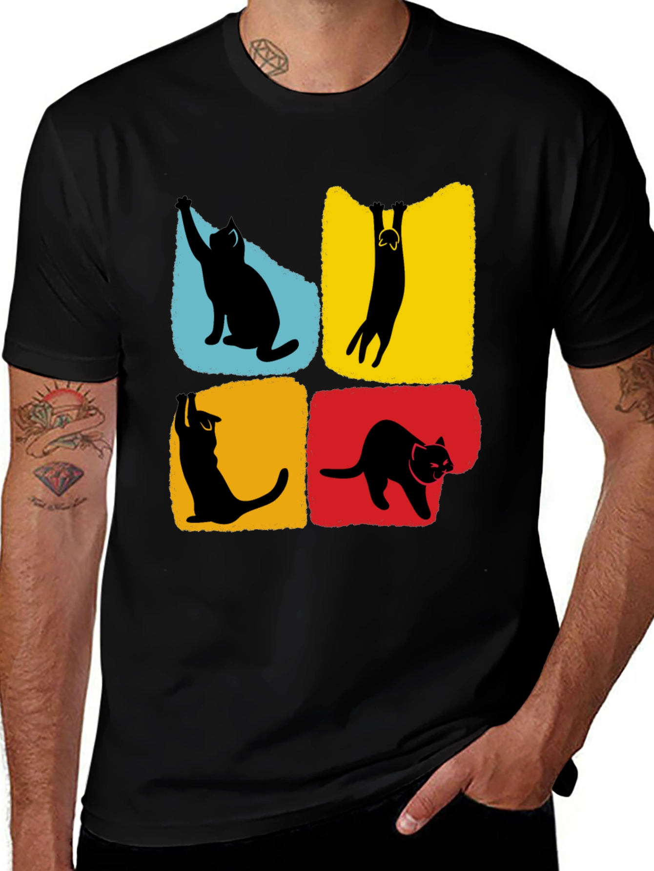 Cat Silhouettes T-Shirt - Unique Graphic Tee