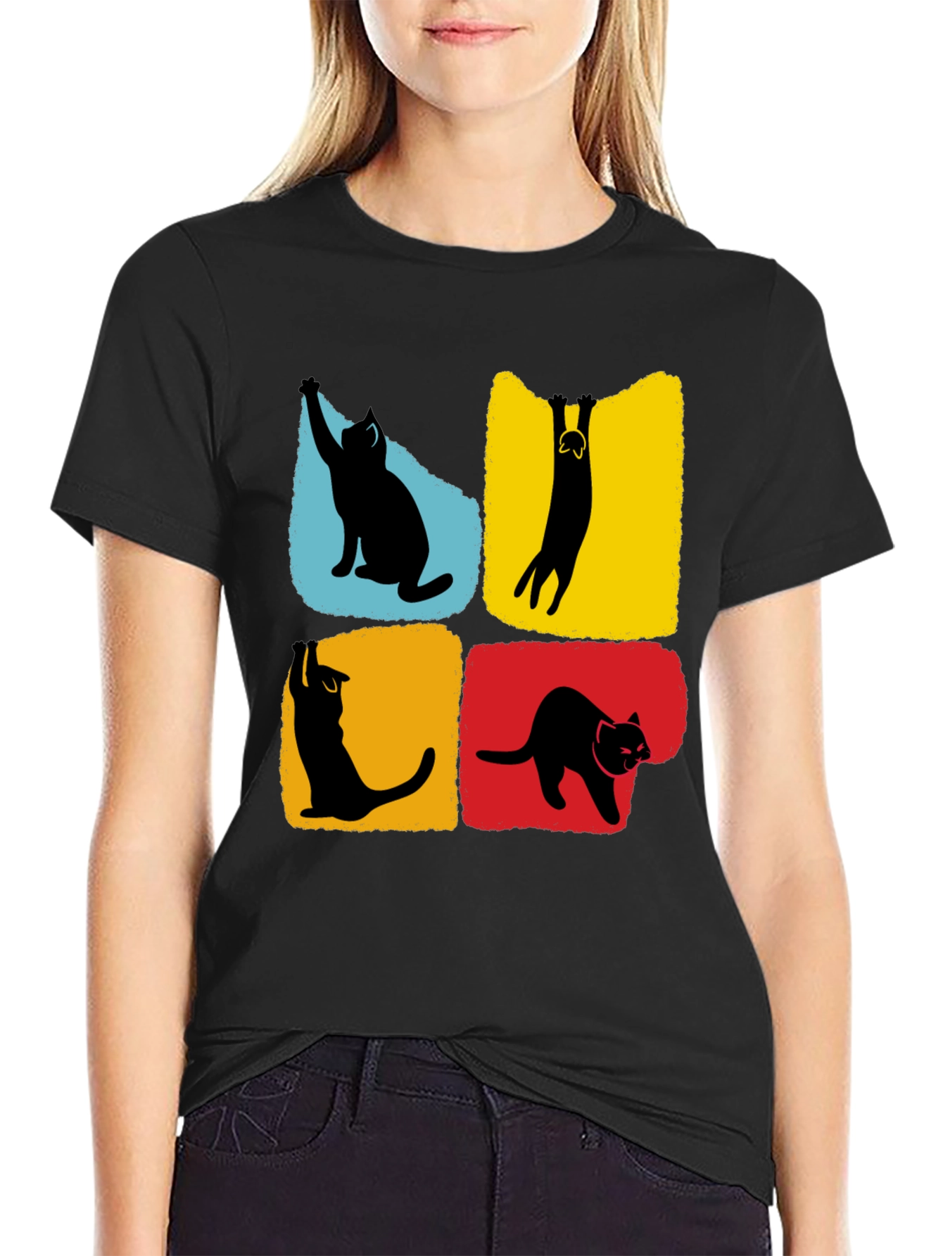 Cat Silhouettes T-Shirt - Unique Graphic Tee