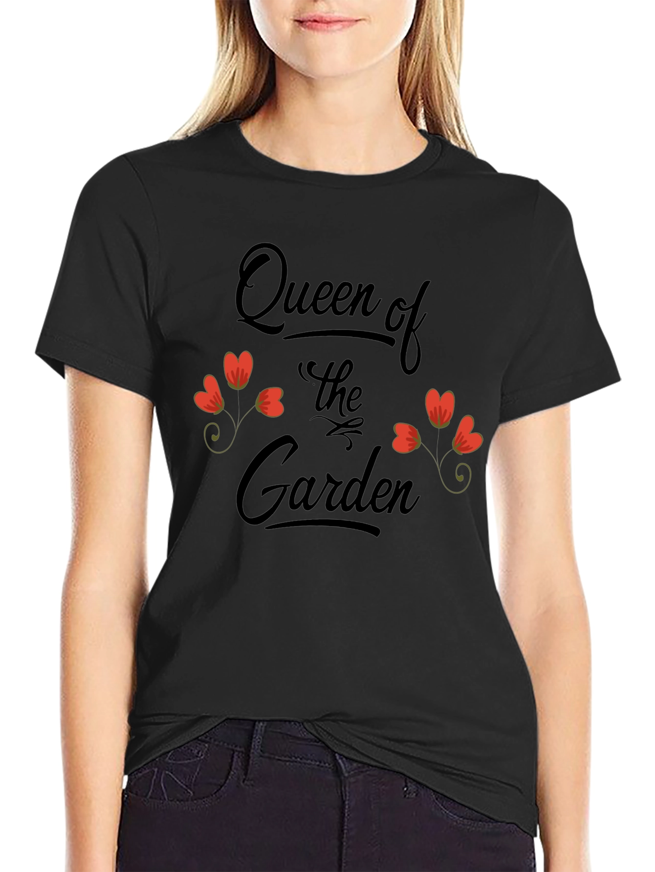 Queen of the Garden Black Graphic T-Shirt