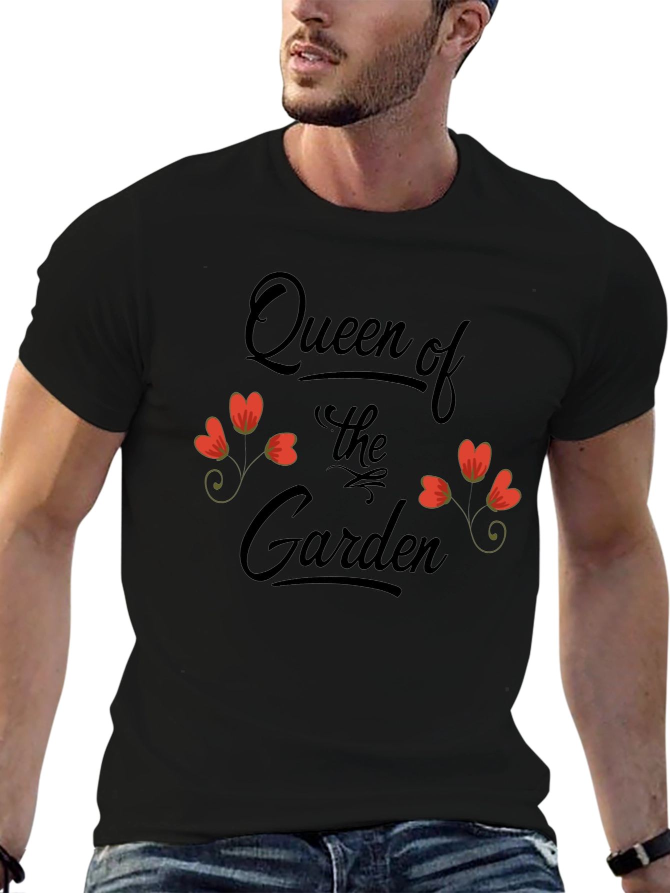 Queen of the Garden Black Graphic T-Shirt