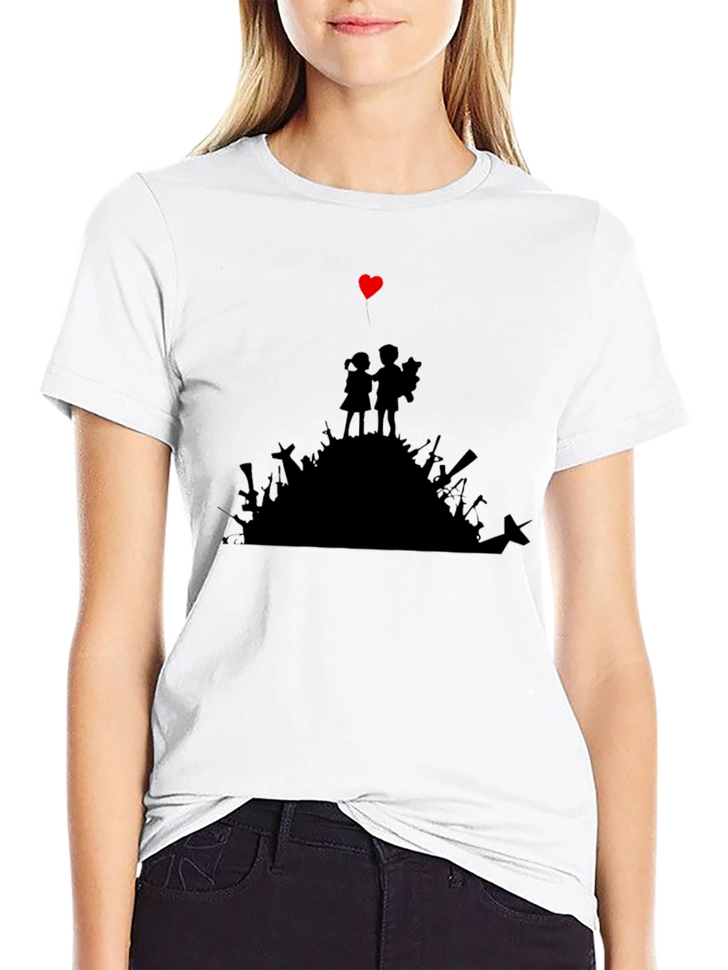 Heart Graphic T-Shirt - Peace Over Weapons