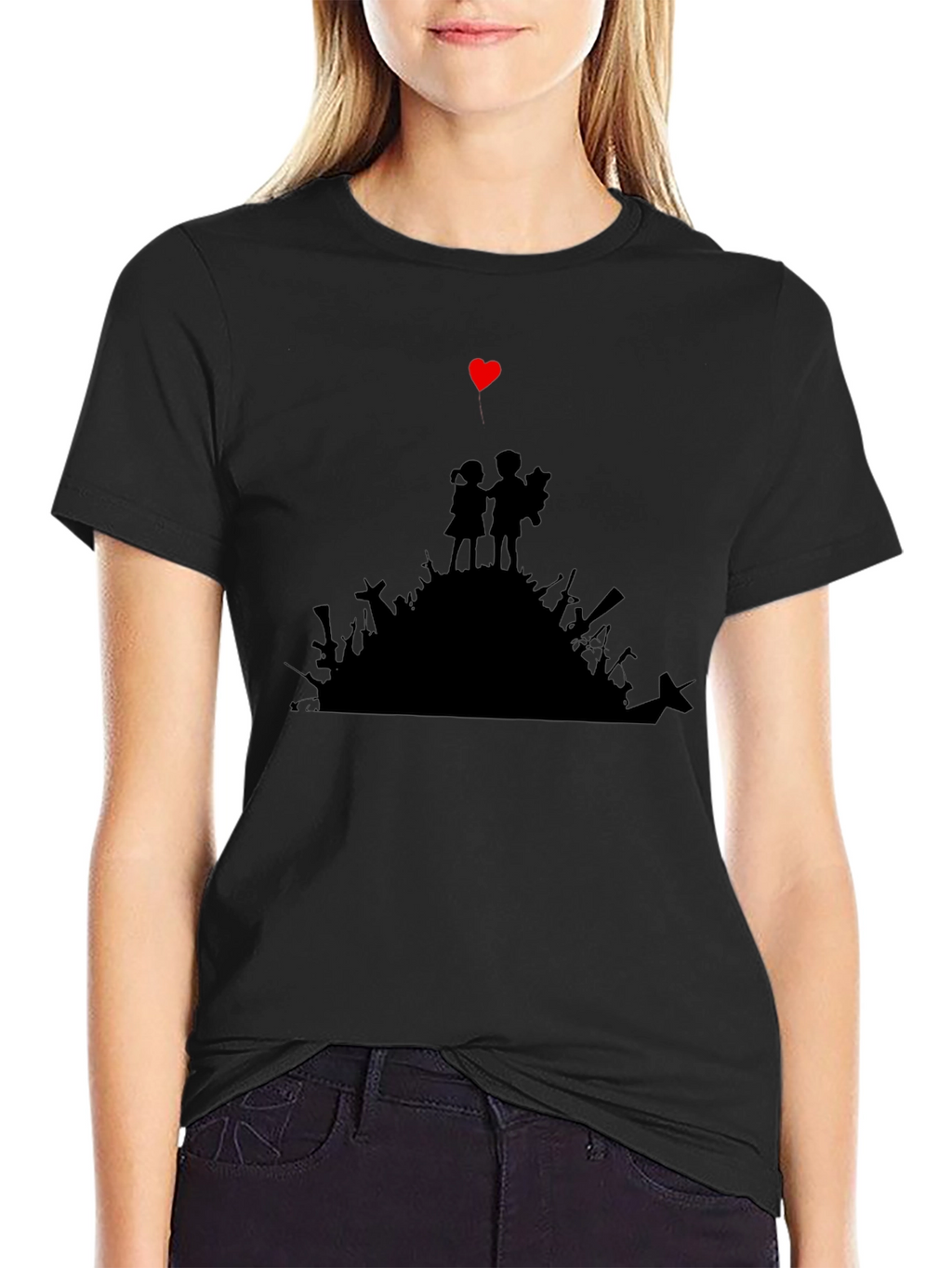 Heart Graphic T-Shirt - Peace Over Weapons
