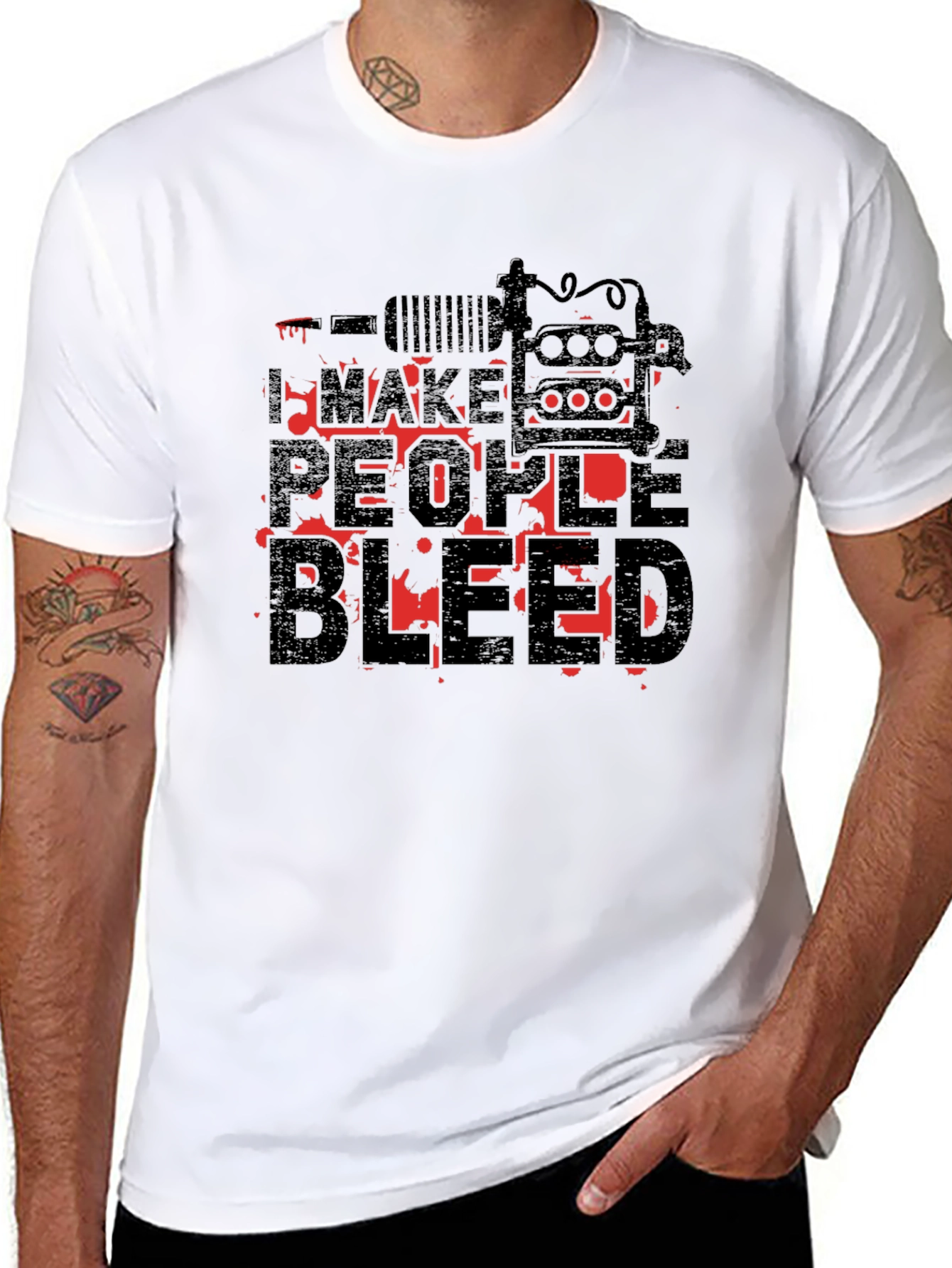I Make People Bleed Tattoo Artist Black T-Shirt