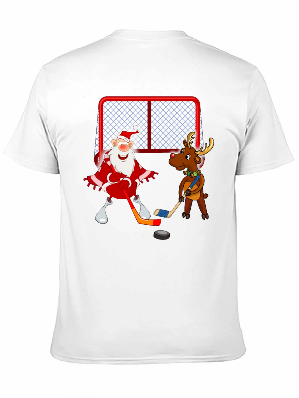 Santa & Reindeer Hockey Christmas T-Shirt