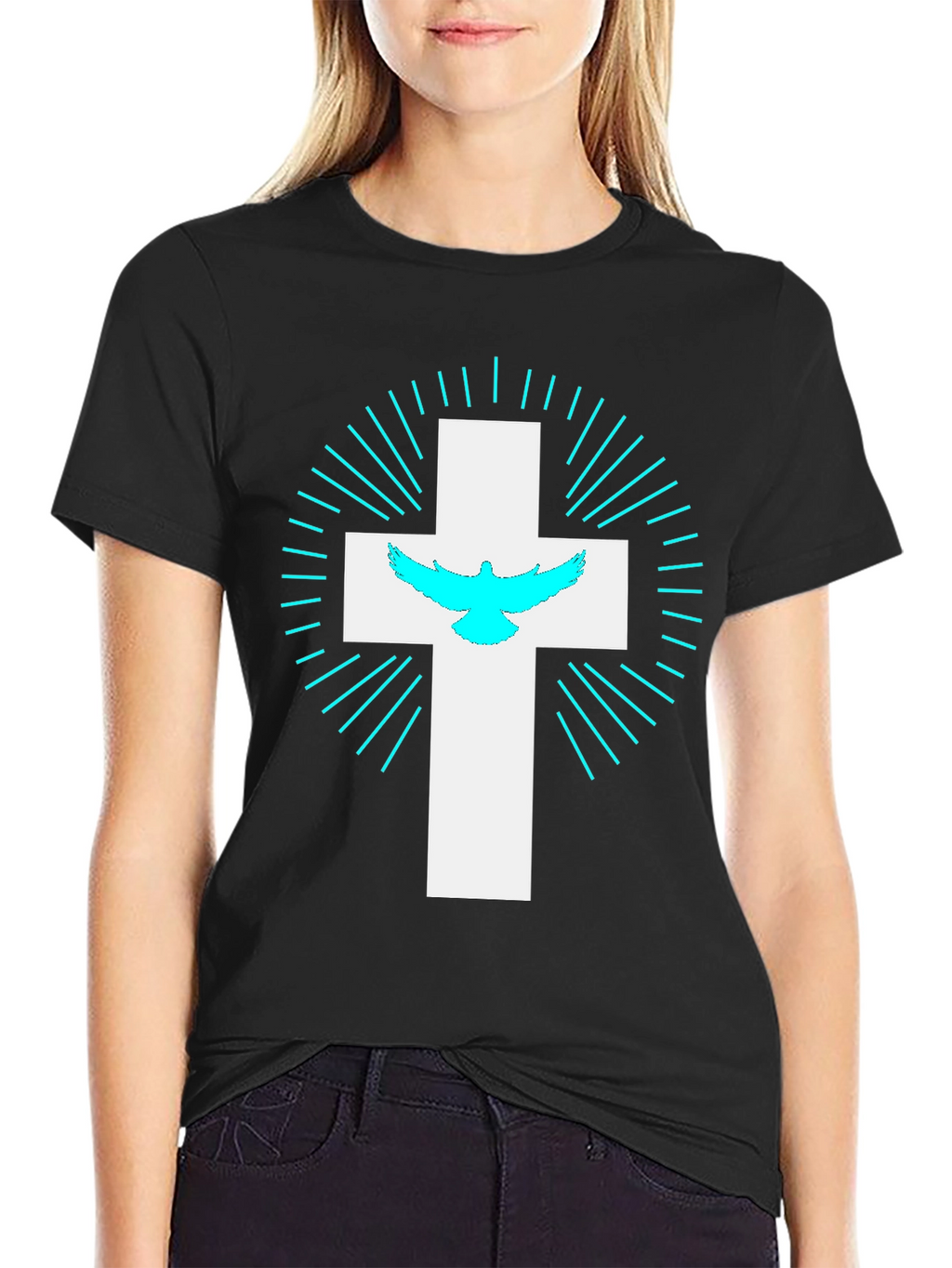 Faithful Cross T-Shirt - Christian Dove Design