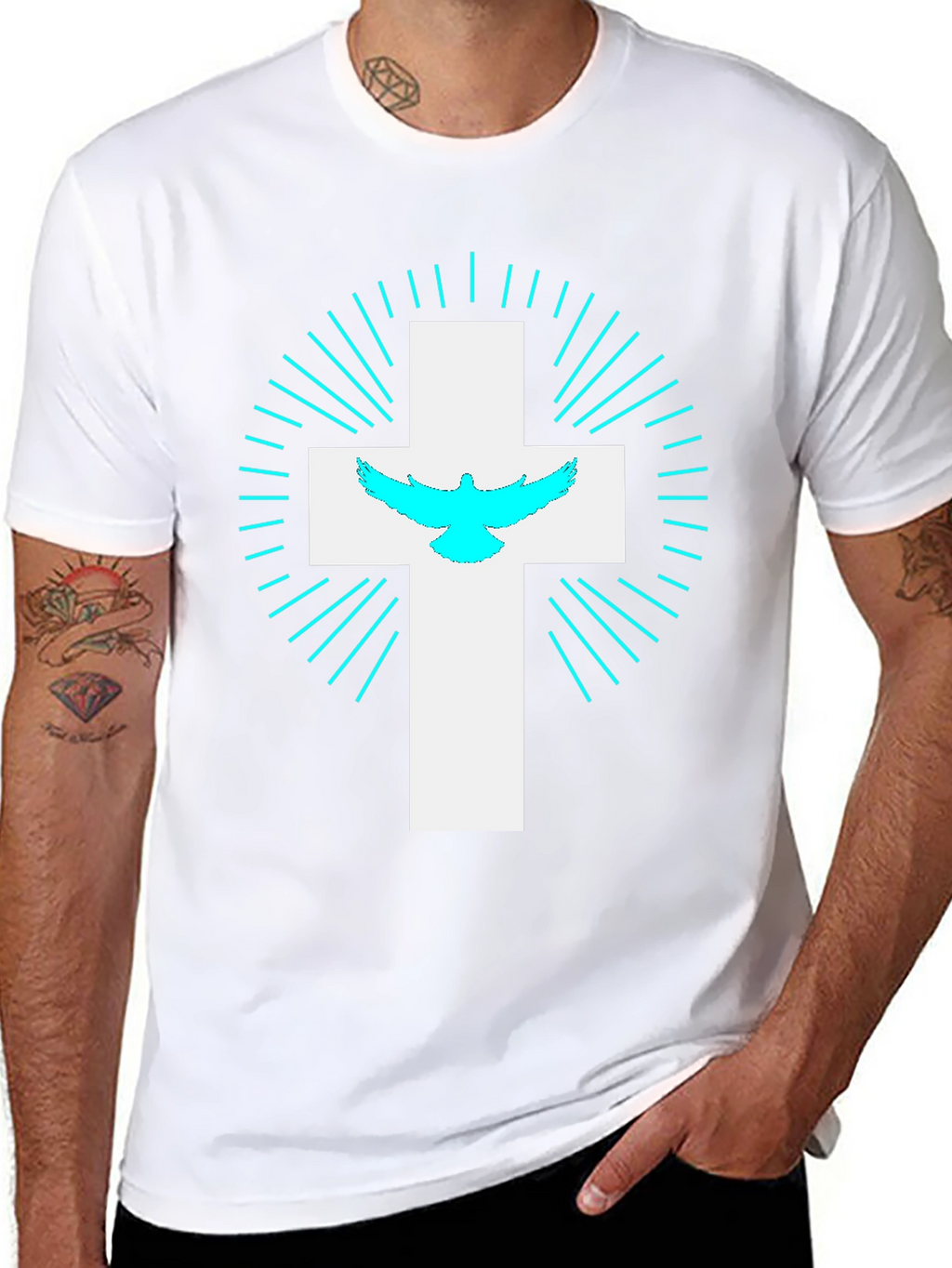 Faithful Cross T-Shirt - Christian Dove Design