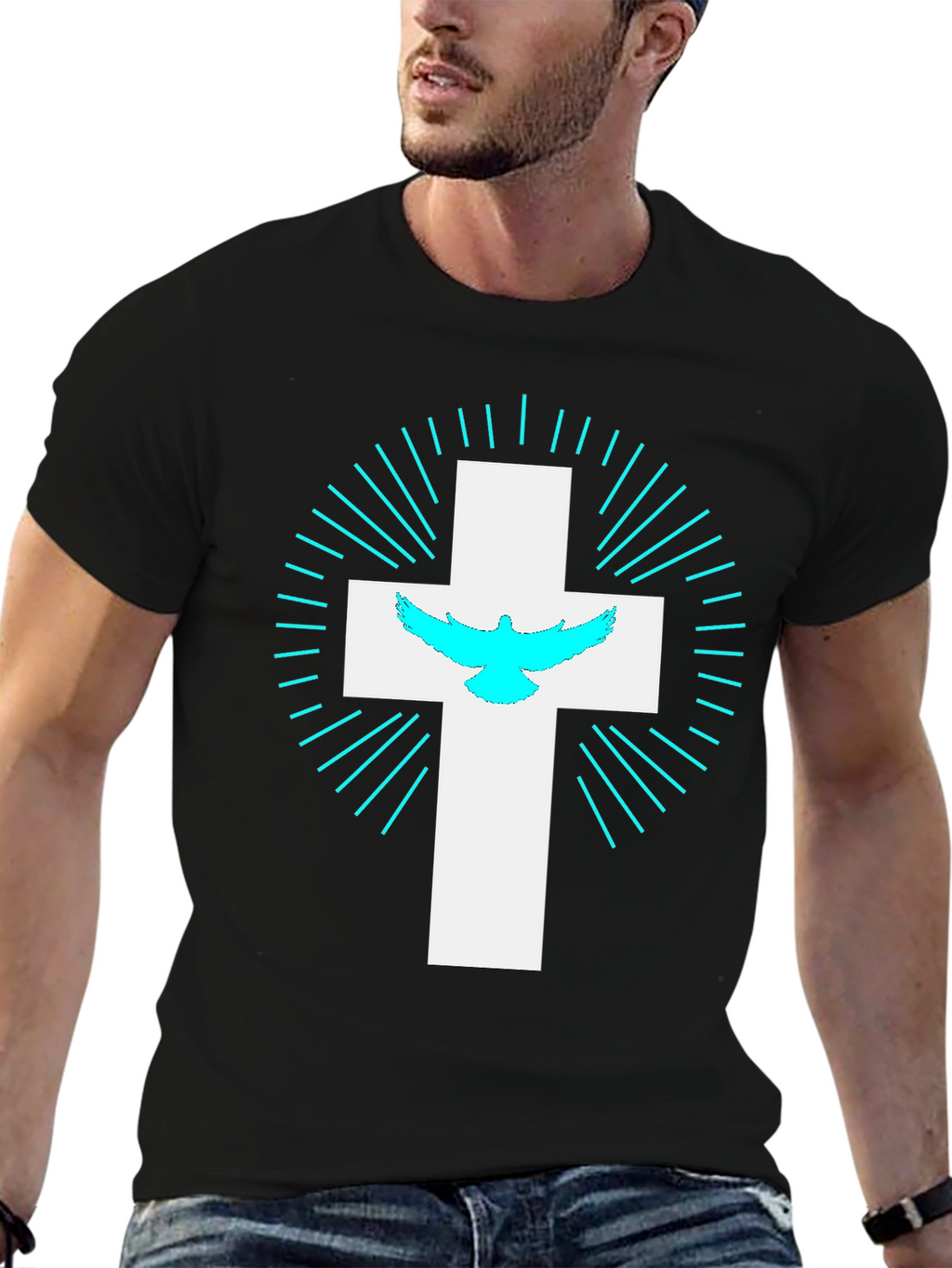 Faithful Cross T-Shirt - Christian Dove Design