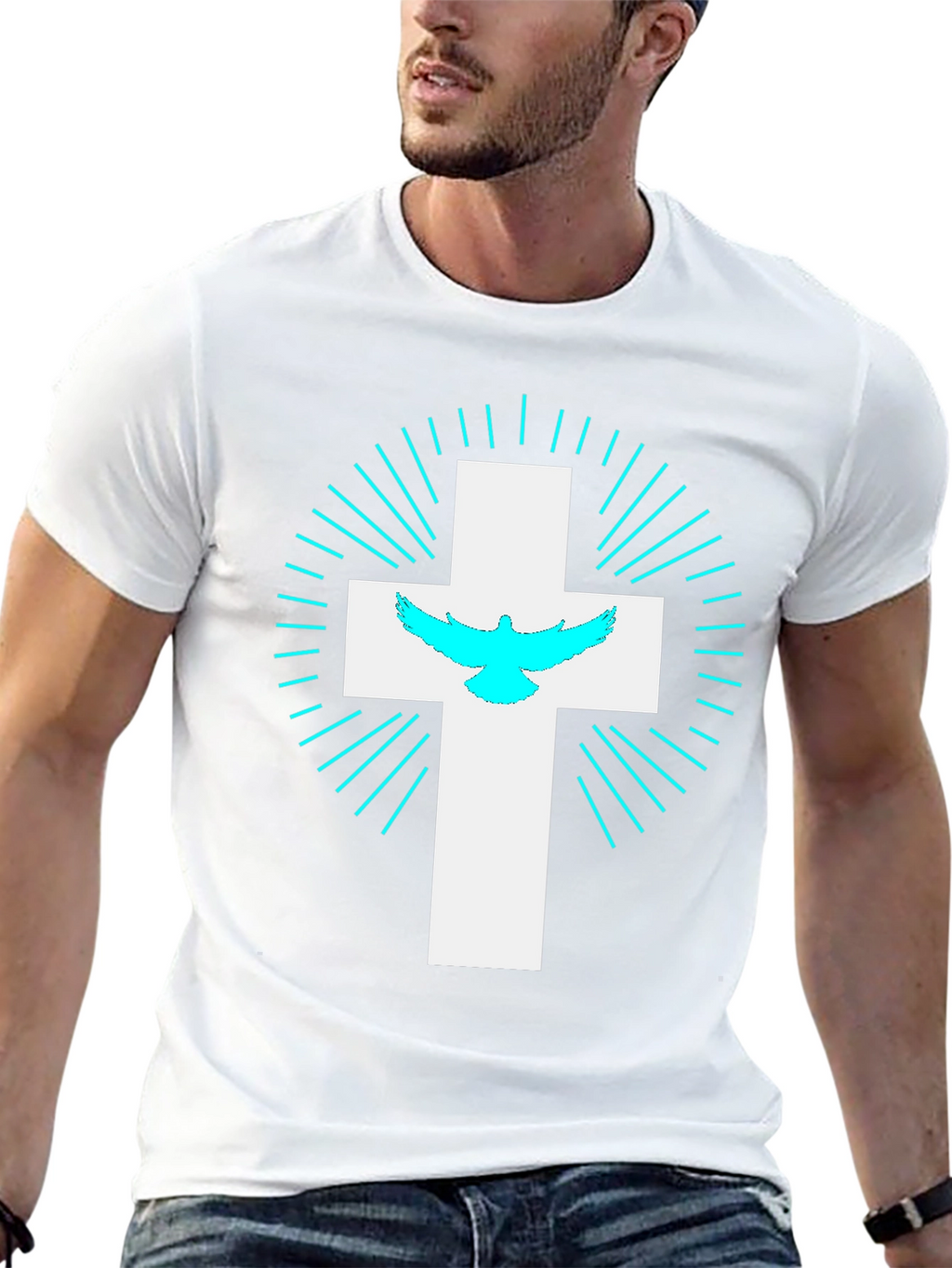 Faithful Cross T-Shirt - Christian Dove Design